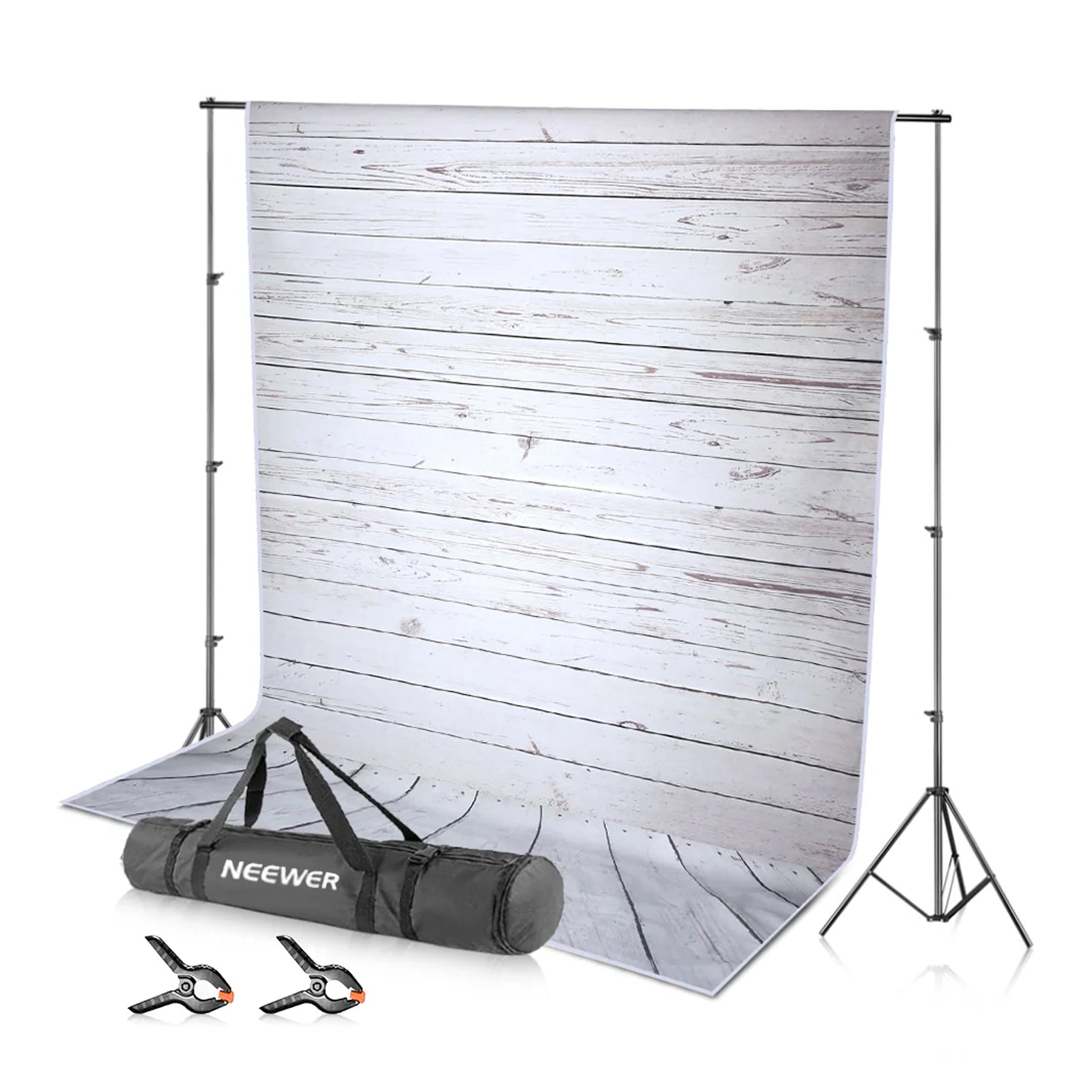 NEEWER 5x7ft / 1.5x2m Photo Video Studio Backdrop Kit with Stand - Durable Polyester Fabric for Photography, YouTube Videos, Live Streaming & Portrait Backgrounds