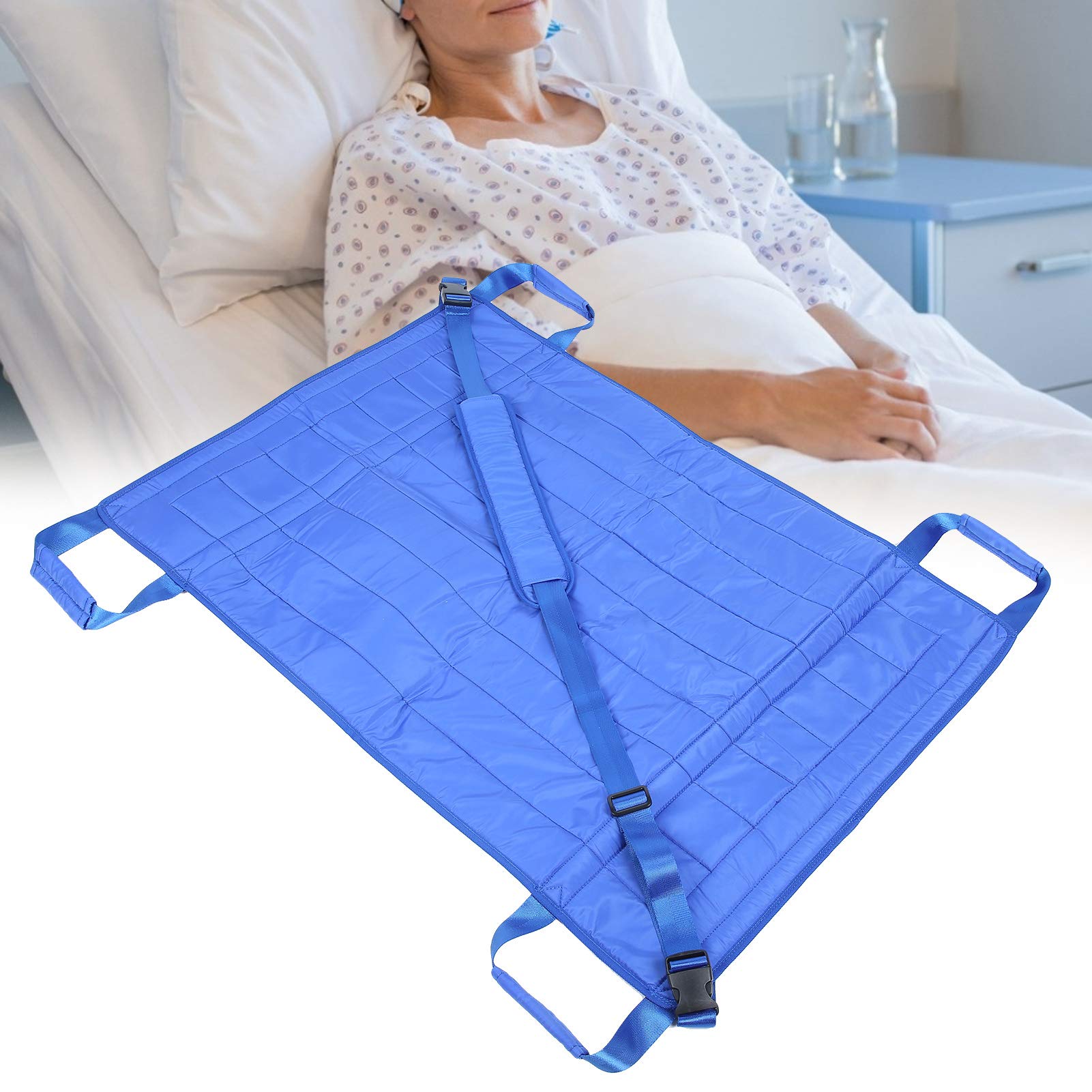 **Patient Transfer Pad with Reinforced Handles - Elderly Positioning Pad for Turning & Lifting - Includes Shoulder Strap - Ideal for Home Care, Hospitals & Mobility Assistance**