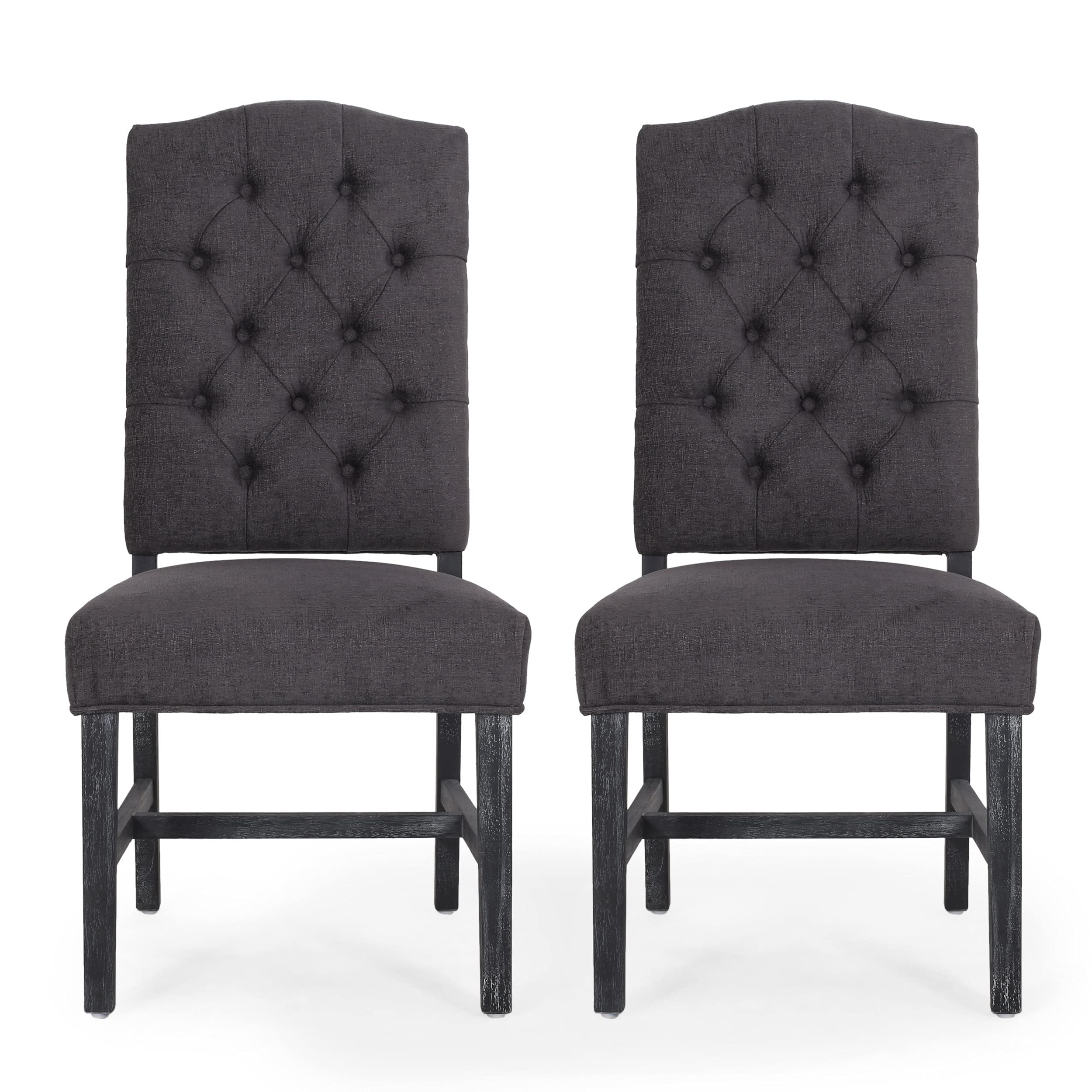 Christopher Knight Home Hyvonen Dining Chair - Modern Gray Upholstered Seat for Kitchen, Dining Room & Office - Comfortable & Stylish Furniture for Home Decor