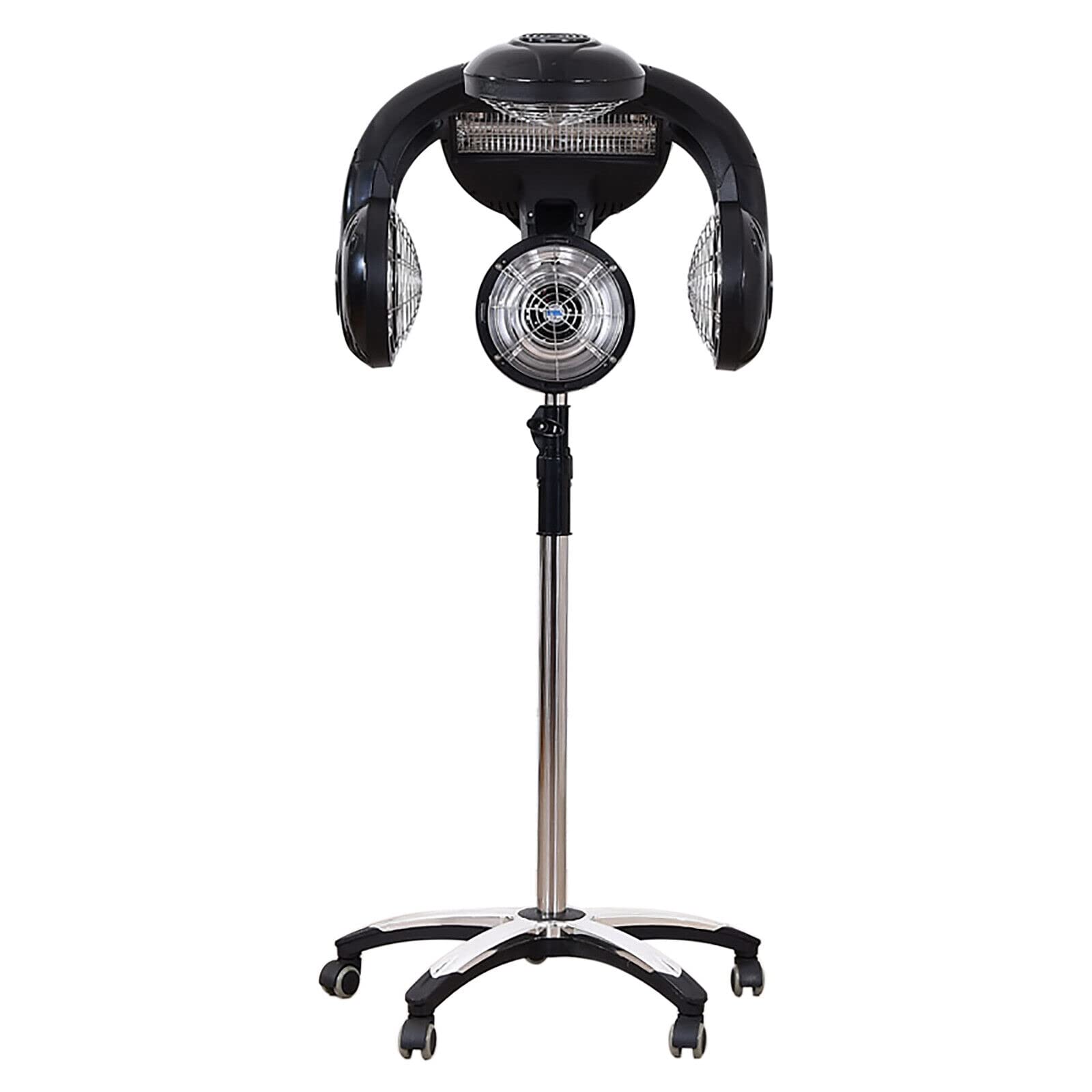 1400W Professional Salon Hair Dryer with Smooth Wheels - Adjustable Stand Hood Dryer for Home & Salon Use - Perfect for Styling, Drying & Hair Treatments - Black