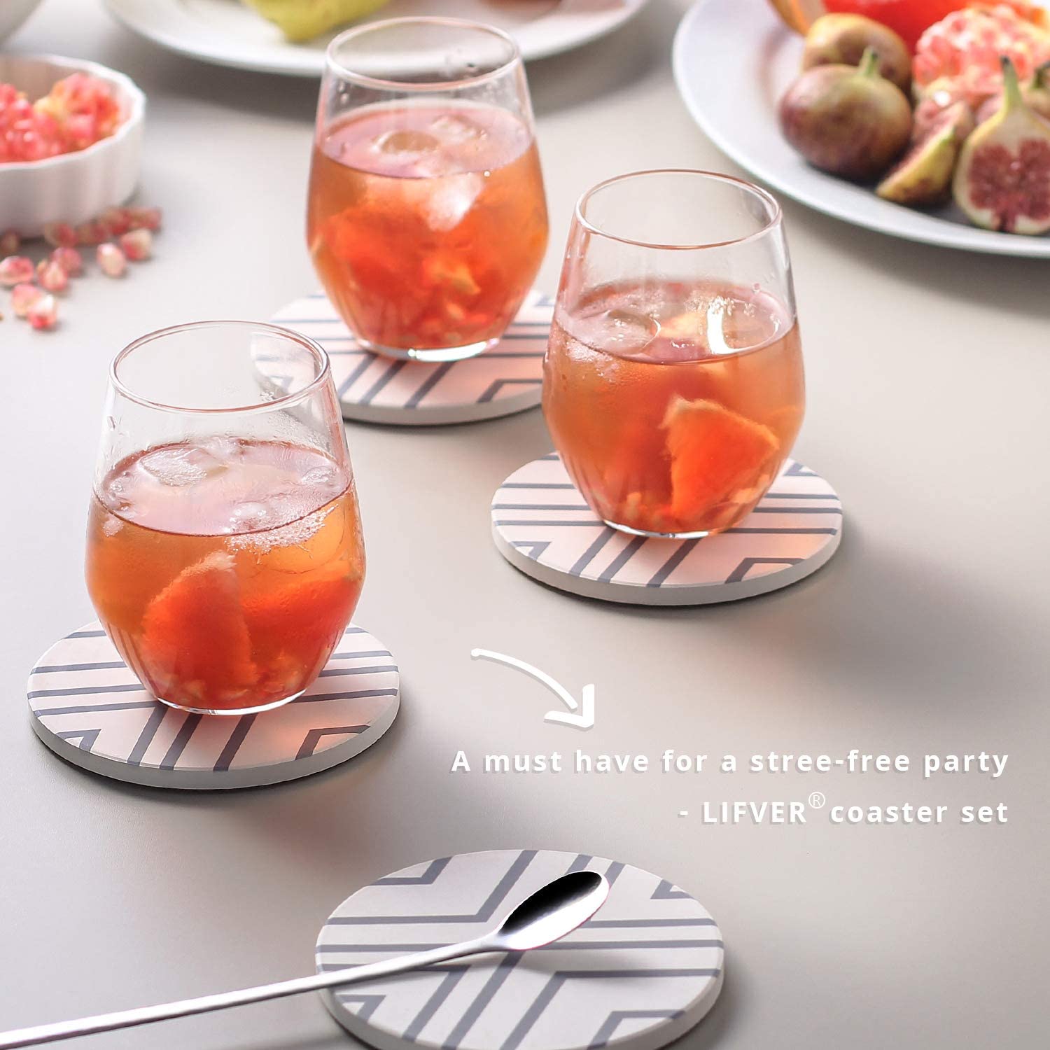 6-Pack Non-Slip Drink Coasters for Coffee, Wine & Beer - Absorbent & Durable Table Protectors for Home, Office & Bar Use