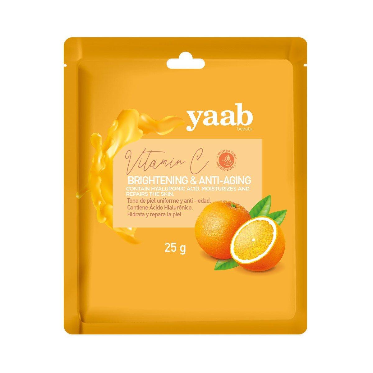 Yaab Beauty Vitamin C Face Mask - Brightening & Hydrating Skincare for Glowing Skin - Perfect for Daily Use & Spa Nights