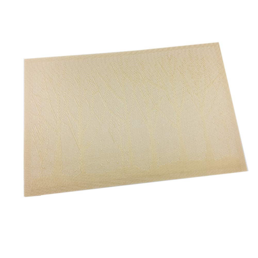 Gugrida Set of 6 PVC Washable Woven Vinyl Placemats - Heat Insulation Table Mats for Dining (18x12 Inch, Gold Tree Design) | Perfect for Everyday Meals, Dinner Parties & Holiday Gatherings