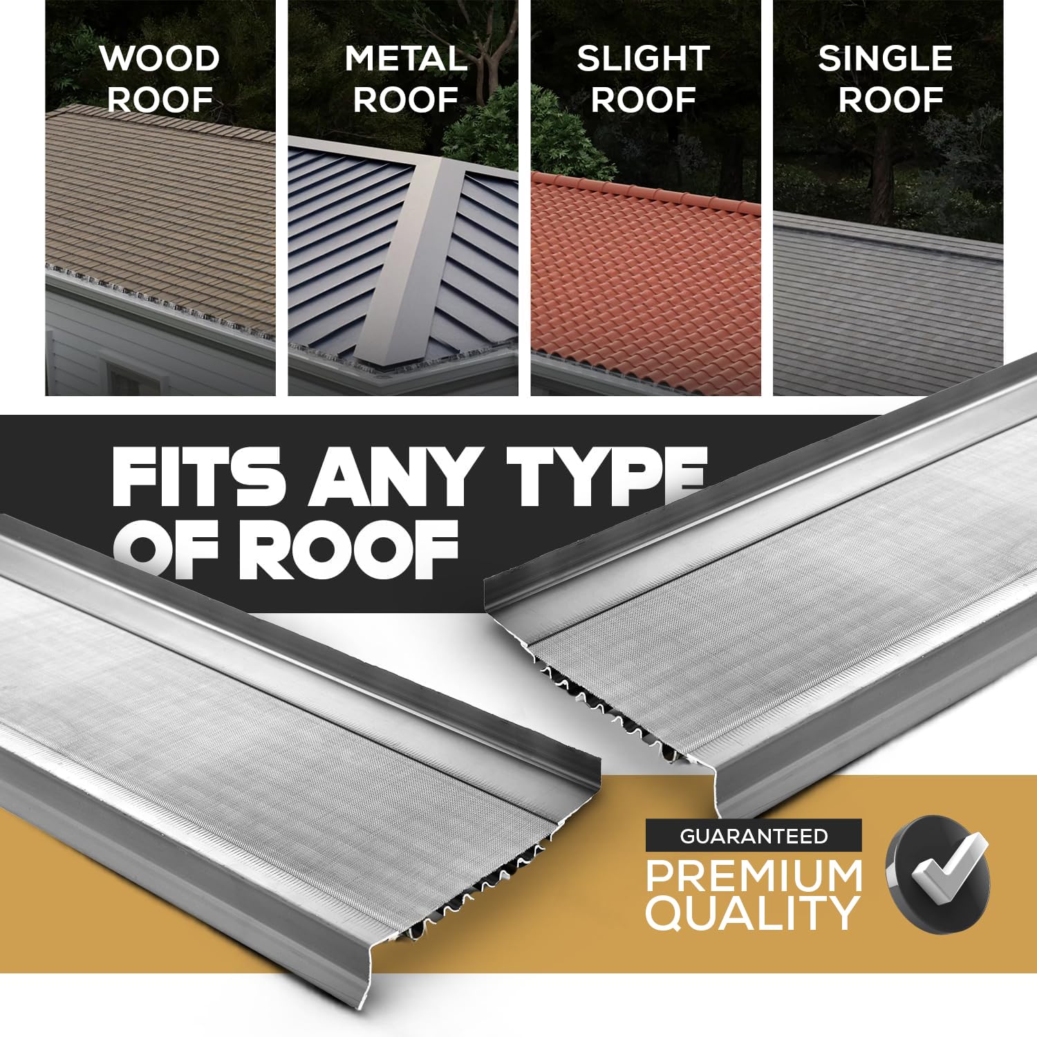 5 Inch Micromesh Gutter Guards - 50ft Stainless Steel Leaf Protection for Gutters | Heavy Duty Aluminum Gutter Covers | Contractor Grade Gutter Guard System | Perfect for Home Roof Protection & Rainwater Drainage
