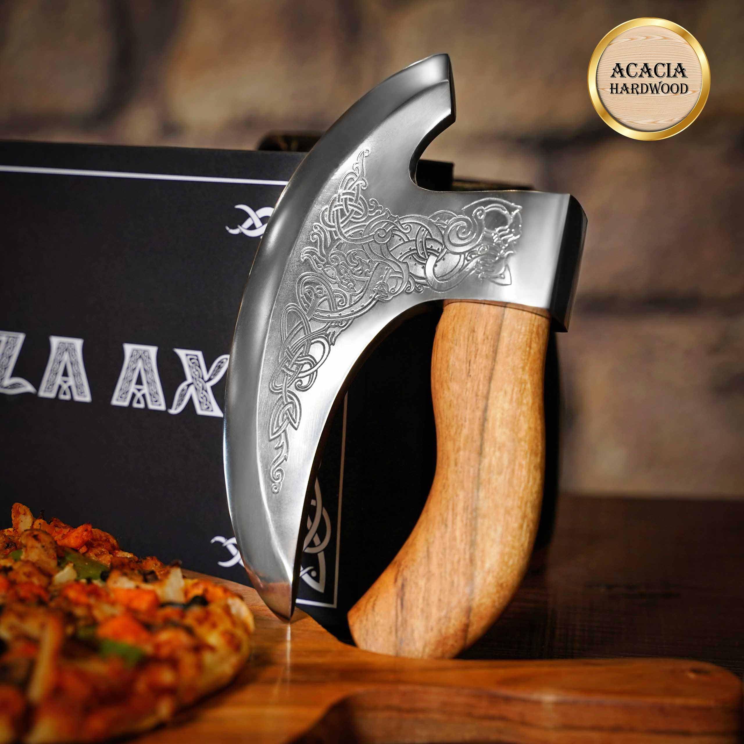 Premium Stainless Steel Pizza Cutter with Ergonomic Handle - Heavy Duty Blade for Easy Slicing & Chopping - Perfect for Home Kitchens, Pizza Parties & Restaurants