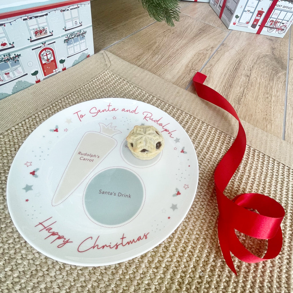 Santa's Christmas Eve Plate - Personalized Ceramic Plate for Cookies & Milk - Perfect for Holiday Traditions & Christmas Eve Celebrations