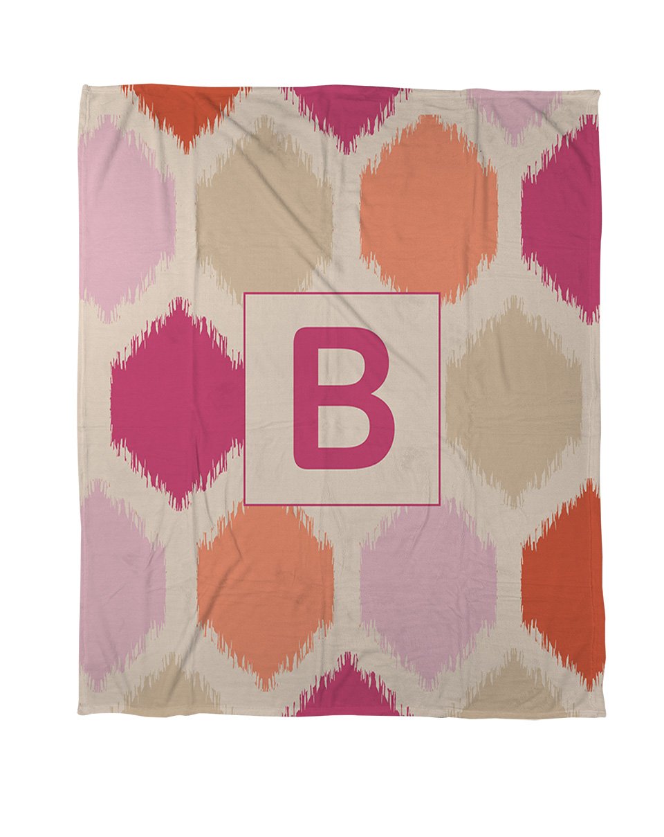 Manual Woodworkers & Weavers Monogrammed Letter B Pink Batik Duvet Cover - Twin Size for Girls Bedroom, Guest Room & Dorm Decor