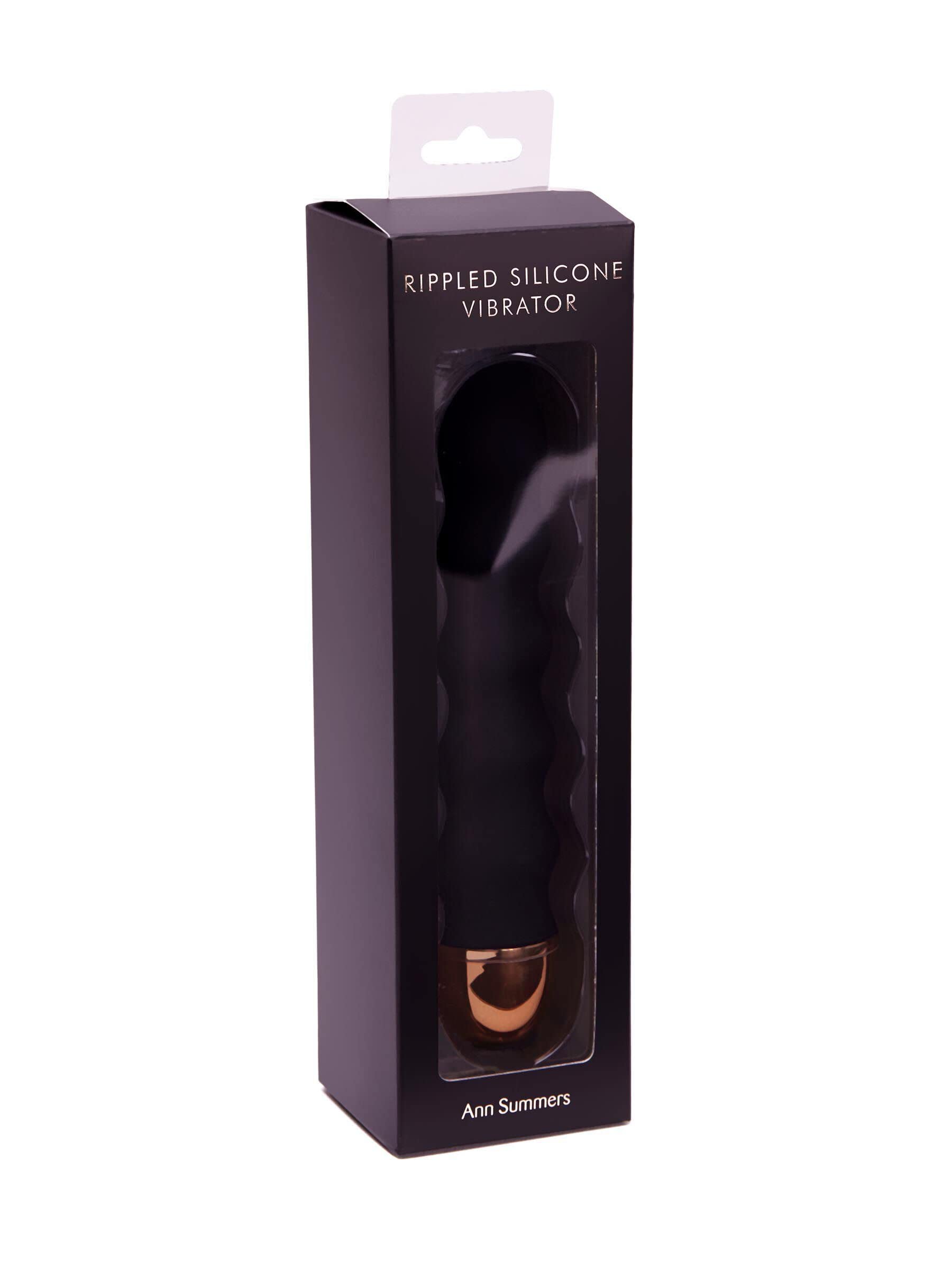 Ann Summers Ripple Silicone Vibrator - 7-Speed Rechargeable Adult Sex Toy for Women, Black & Gold, Waterproof & Body-Safe - Perfect for Solo Play & Couples Intimacy