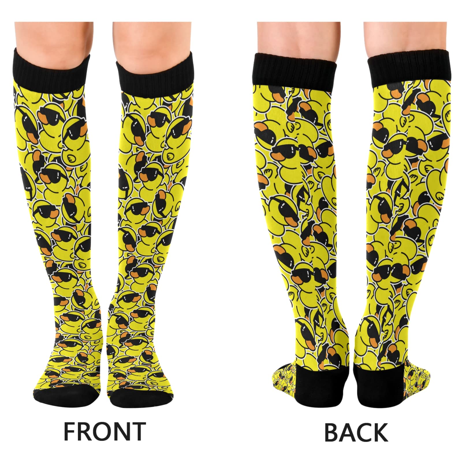 JUNZAN Compression Socks for Women & Men - Breathable Circulation Support Socks for Running, Cycling, Nursing - Bird & Egg Pattern Athletic Long Socks (Perfect for Sports, Work & Travel)
