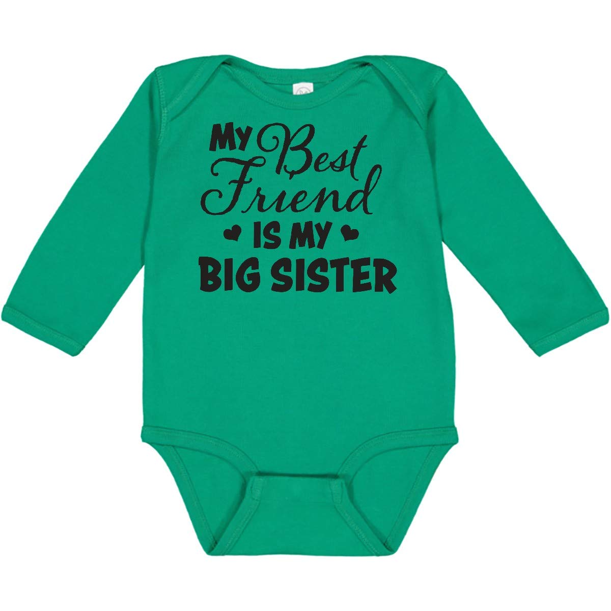 My Best Friend is My Big Sister with Hearts - Long Sleeve Creeper for Sibling Bonding & Family Gatherings