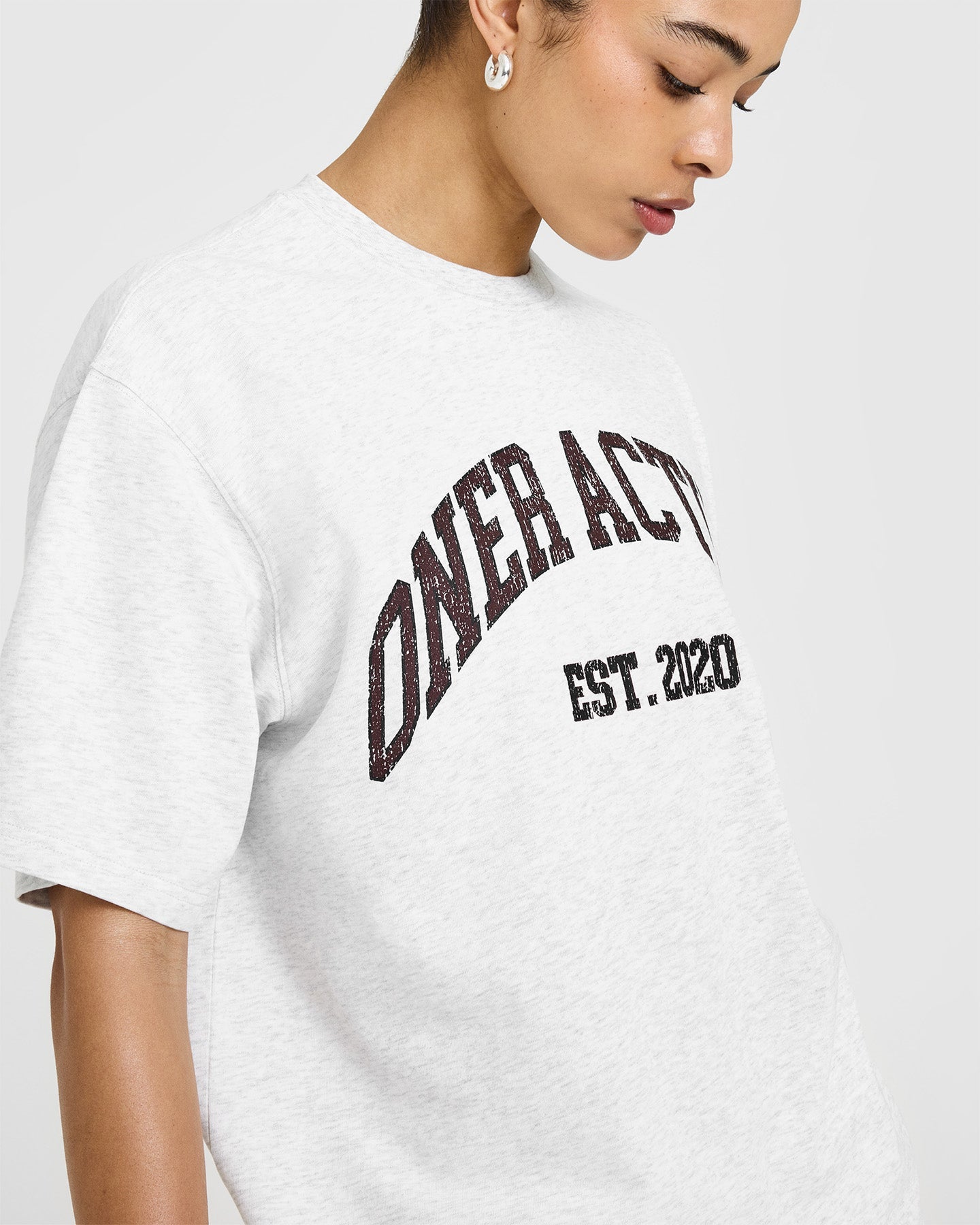Oner Graphic Washed T-Shirt for Men | Light Grey Marl Cotton Tee | Casual Streetwear & Everyday Comfort