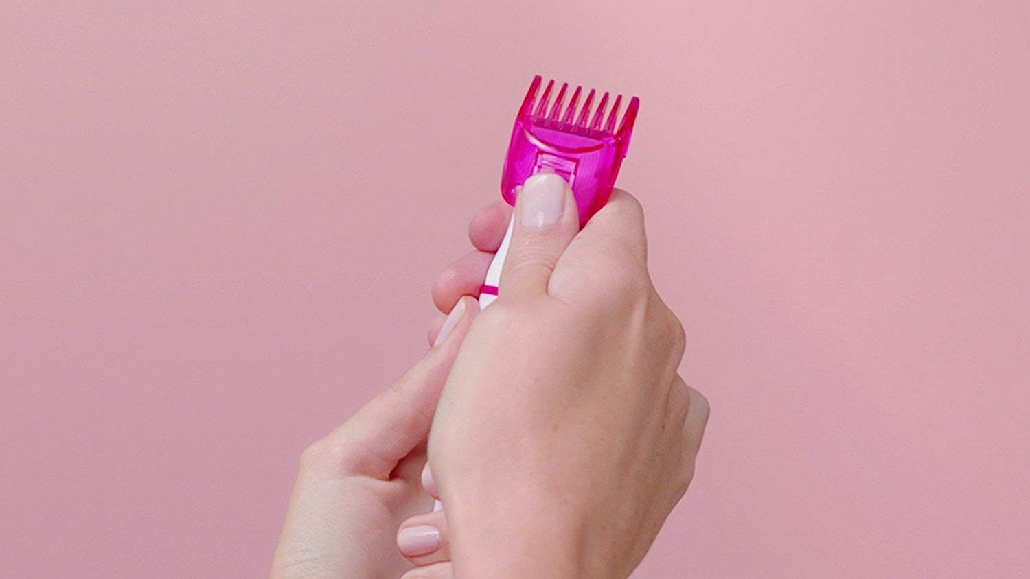 Veet Sensitive Touch Electric Hair Trimmer for Women - Painless & Gentle Bikini, Underarm & Body Hair Removal - Rechargeable & Waterproof (Pink) - Perfect for Travel, Gym & Sensitive Skin Care