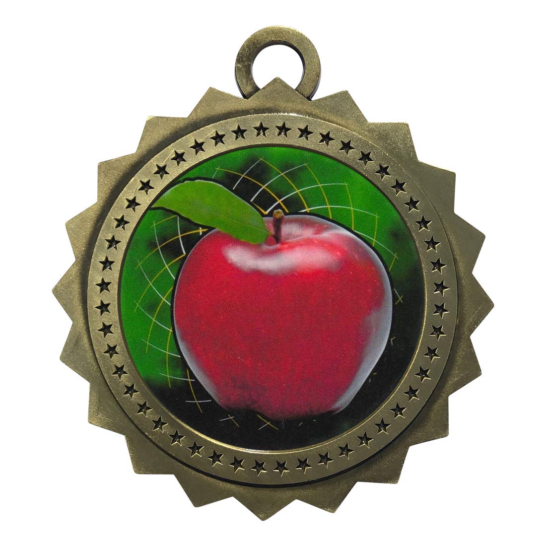 1-50 Packs Scholastic Apple Gold Medal Trophy Award with Neck Ribbon - Perfect for School Awards, Competitions & Academic Achievements (D03-FCL403)