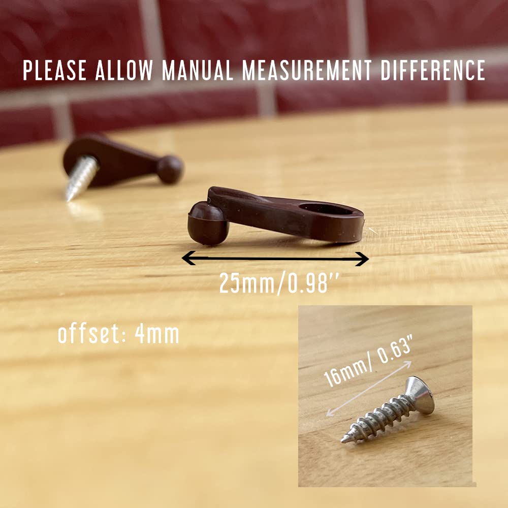 50 Sets Brown Glass Retainer Clips - 4mm Offset Cabinet Door Glass Fasteners with Screws for Secure Glass Panel Installation in Cabinets, Shelves & Furniture