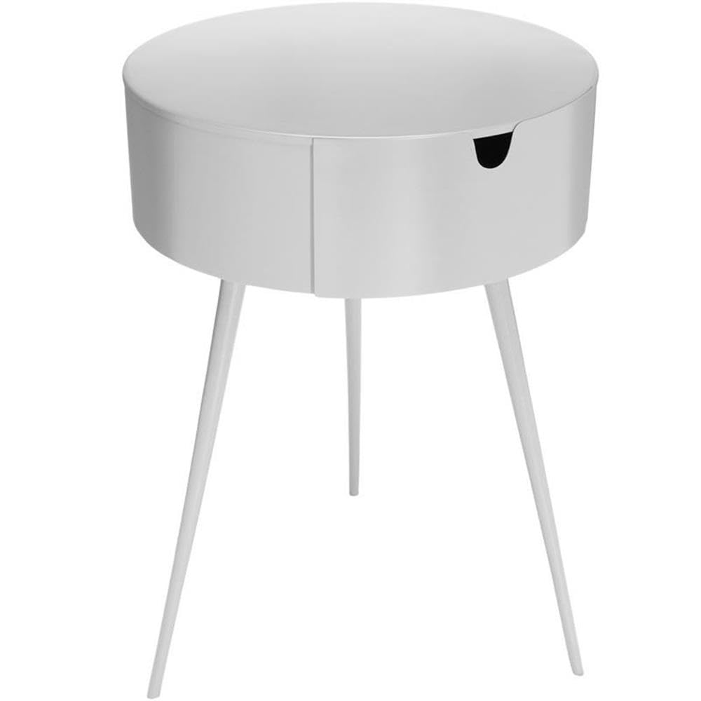White Metal Nightstand Set of 2 - Modern Bedside Table with Storage Drawer for Bedroom, Living Room & Guest Room - Home Square Furniture
