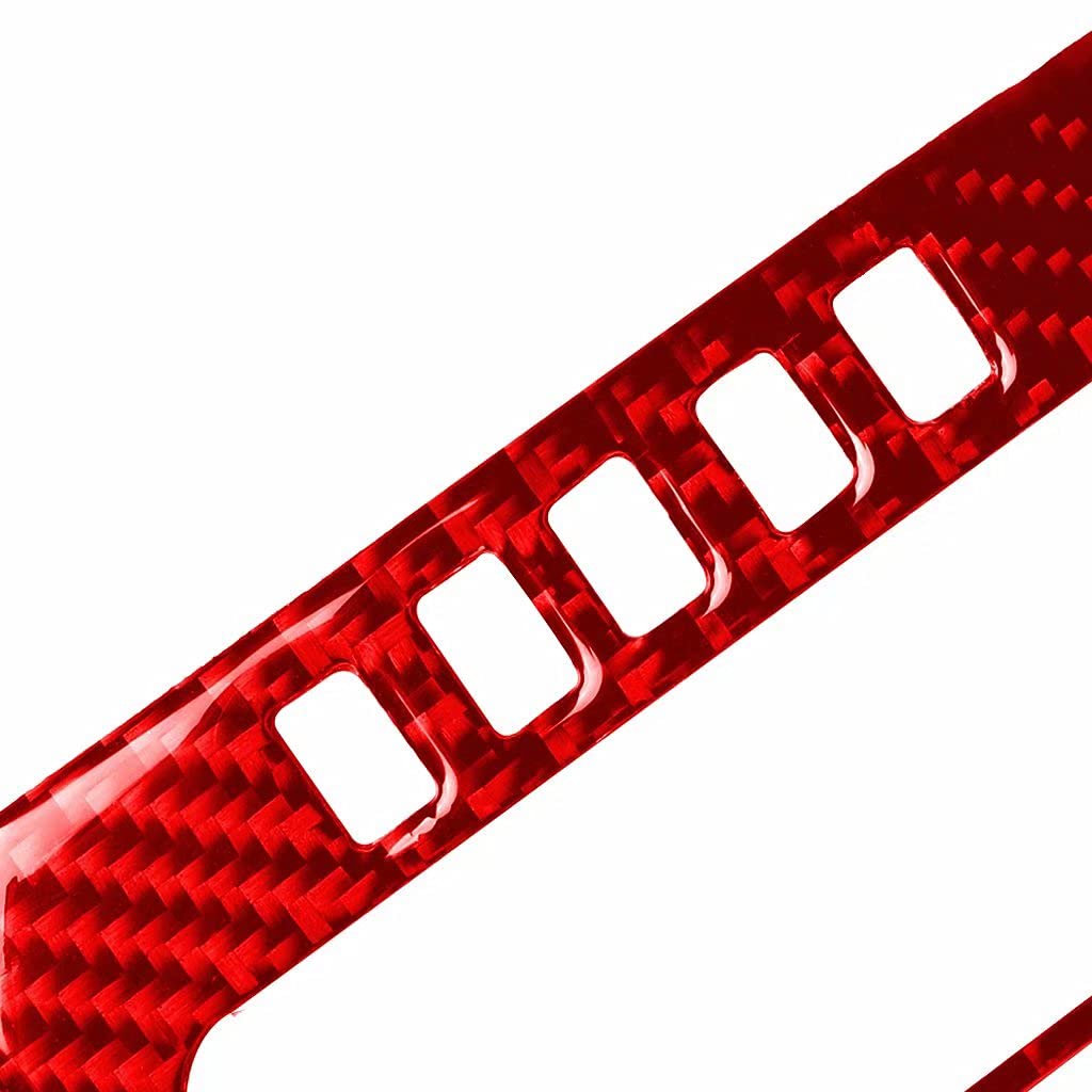 Honda Civic 10th Gen 2016-2019 Red Carbon Fiber Gear Shift Frame Trim Sticker - Right Hand Drive Interior Accessories for Enhanced Car Styling & Protection