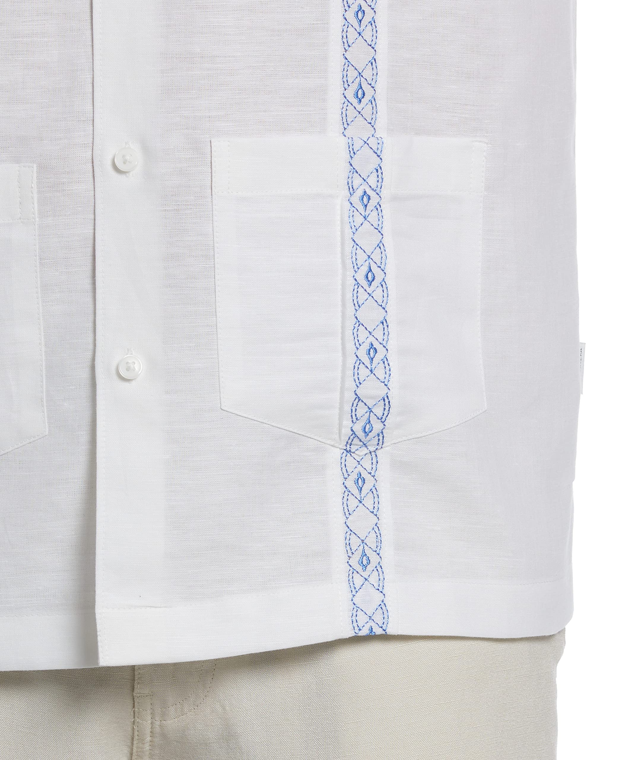 Cubavera Men's Linen Blend Guayabera Shirt - Short Sleeve Embroidered Casual Shirt with Contrast Stitching | Perfect for Summer, Beach Vacations & Tropical Weddings