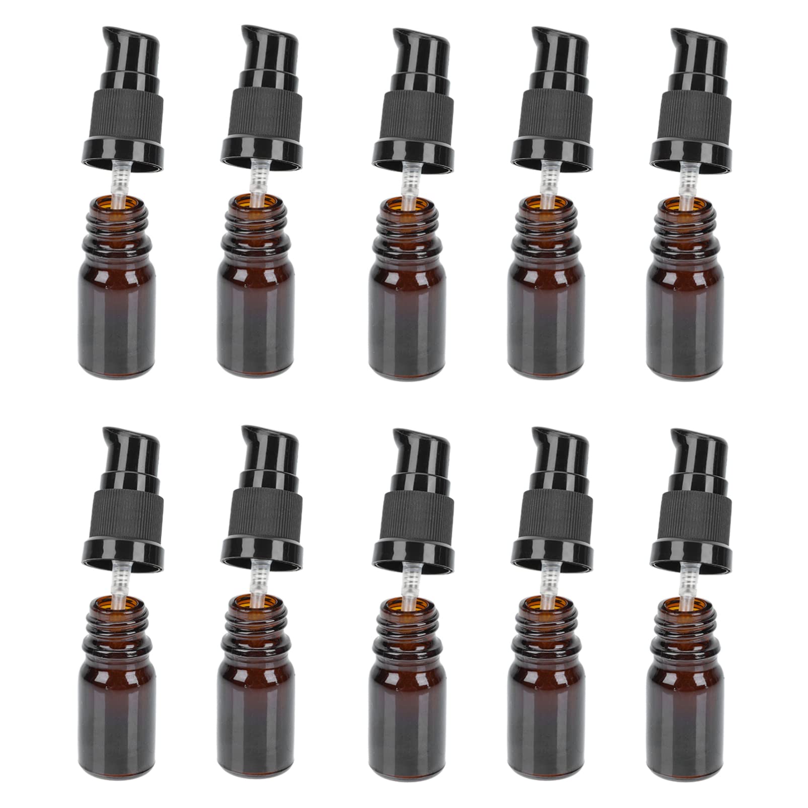 EXCLUZO 10-Pack Glass Essential Oil Spray Bottles with Press Pump - Empty Refillable Dispenser for Beauty, Cosmetic & Aromatherapy - Perfect for DIY Skincare, Hair Care & Home Fragrance