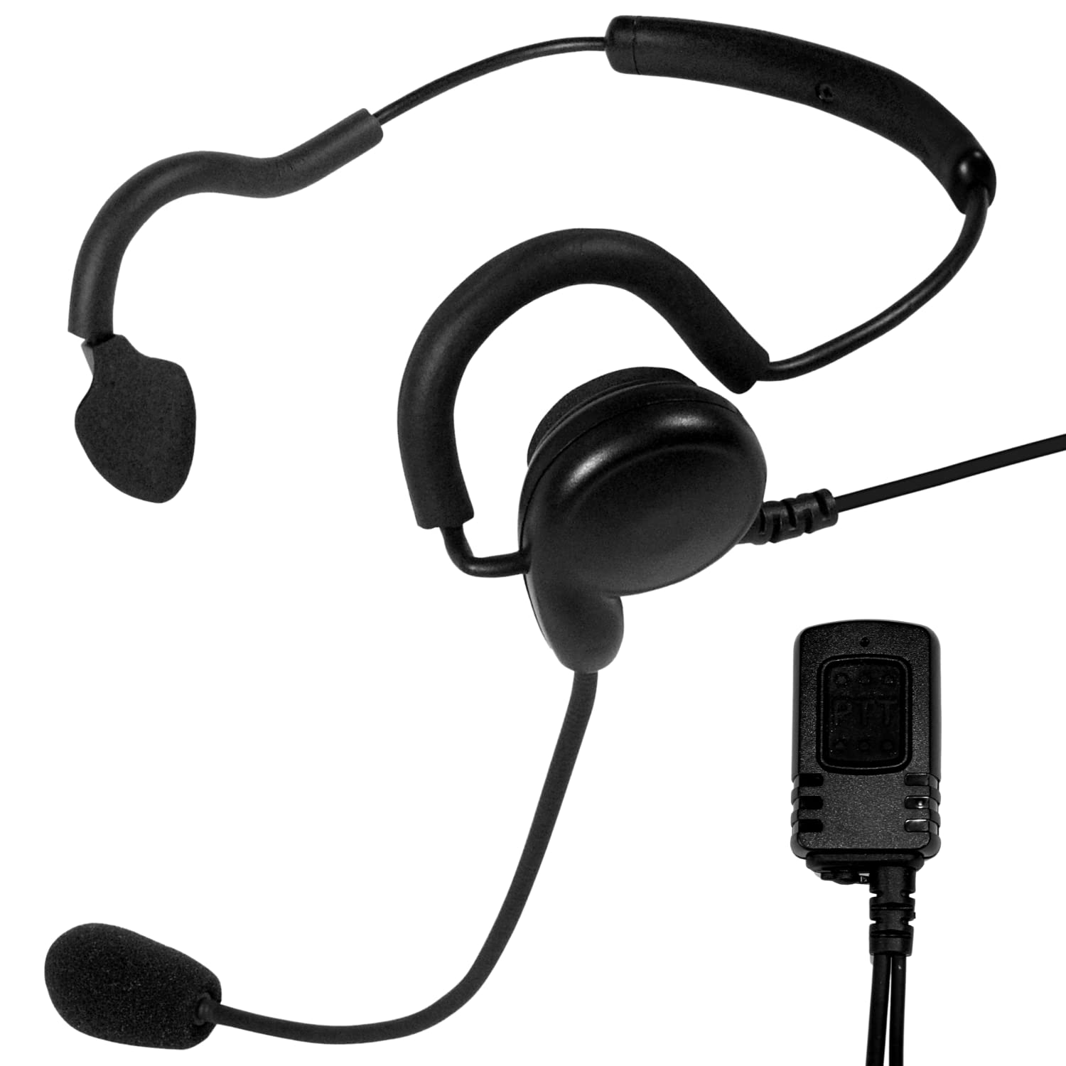 Pryme SPM-1405 Tactical Headset with Quick Disconnect - 6-Pin Hirose Style Adapter for Military, Police & Outdoor Communication - Compatible with Radios & Two-Way Devices
