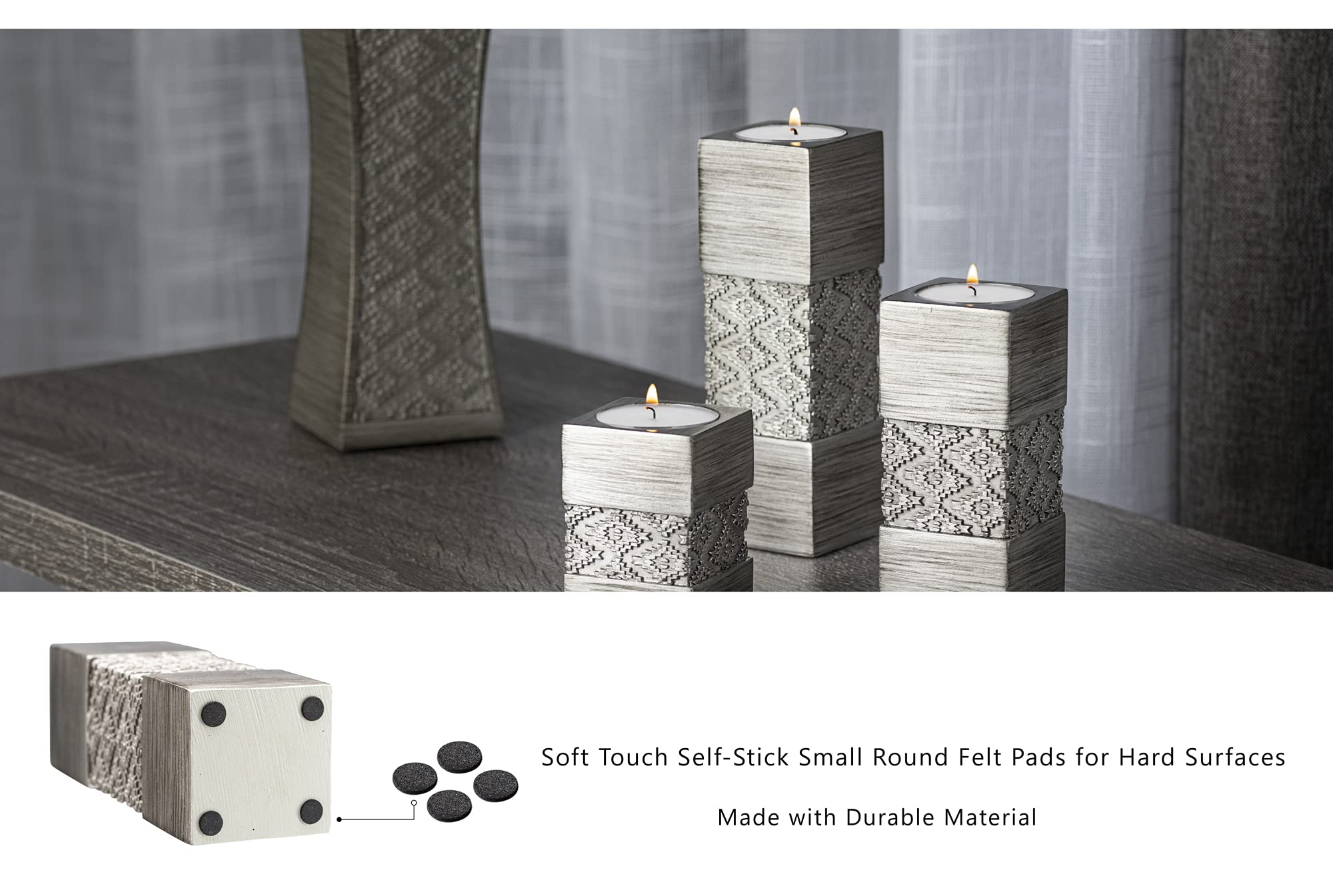 Dublin Silver Tealight Candle Holder Set of 3 - Elegant Home Decor for Living Room, Dining Table, Coffee Table, Fireplace, Entryway & Bathroom | Perfect for Romantic Dinners, Relaxing Baths & Holiday Centerpieces