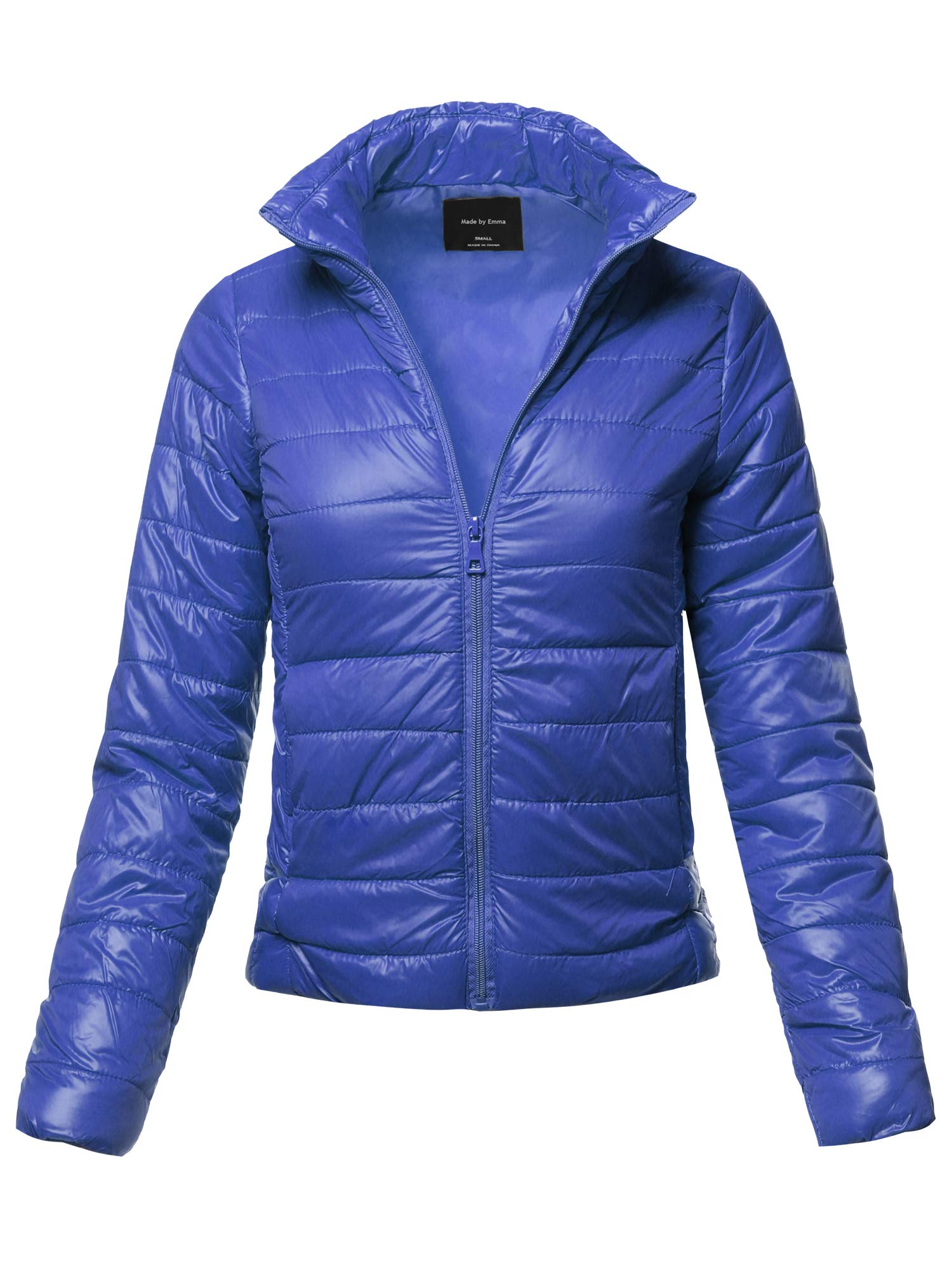 Emma Women's Lightweight Quilted Puffer Jacket - Solid Color Outdoor Sports Coat for Hiking, Running & Casual Wear