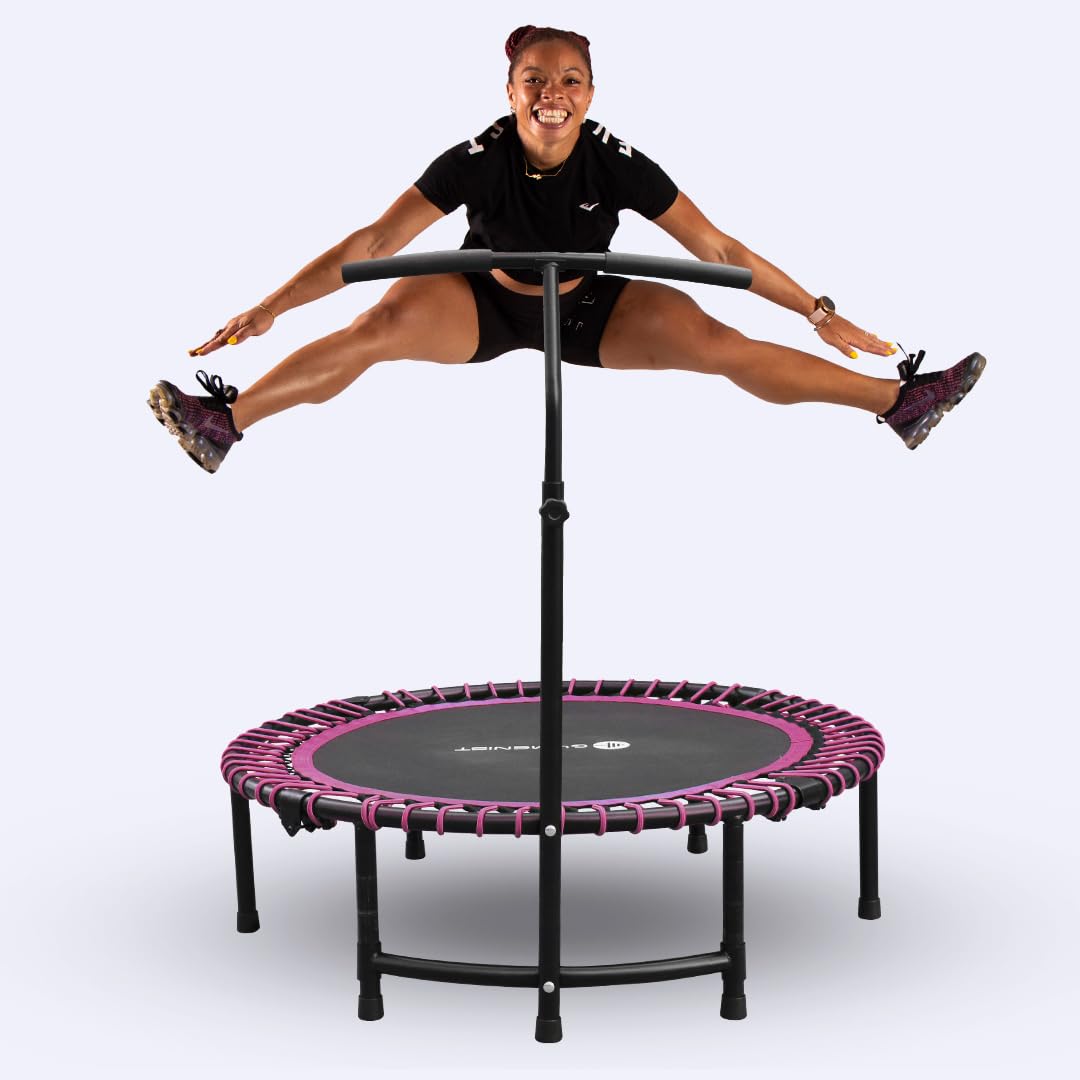 Best Fitness Trampoline for Adults & Kids - Indoor Rebounder Exercise Trampoline with Quiet Cushioned Bounce for Safe Home Workouts | Perfect for Cardio, Weight Loss & Family Fitness
