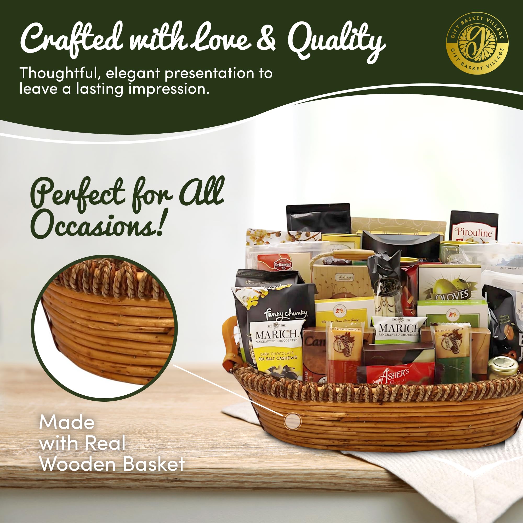 Premium Gourmet Gift Basket - Artisan Crackers, Deluxe Wafers & Gourmet Spreads - Handcrafted in USA - Perfect for Holidays, Corporate Gifts & Special Occasions - Luxury Food Gift Box for Birthdays, Anniversaries & Thank You Gifts
