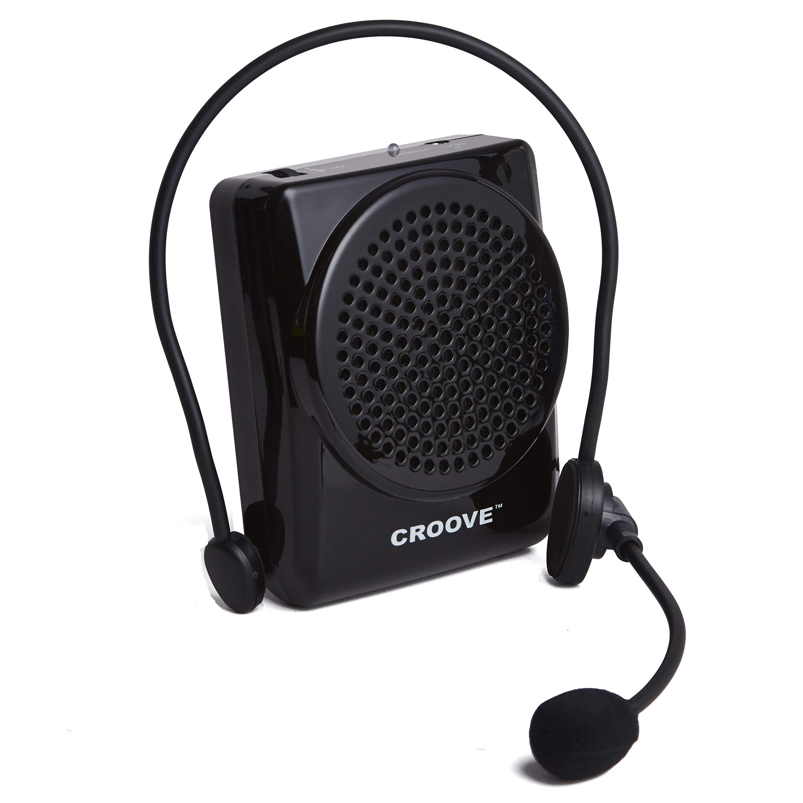 Croove Rechargeable Voice Amplifier Microphone Headset with MP3 Support | Portable Speaker & Mic Set with Waist/Neck Strap & Belt Clip | Ideal for Teachers, Tour Guides, Public Speaking & Outdoor Events
