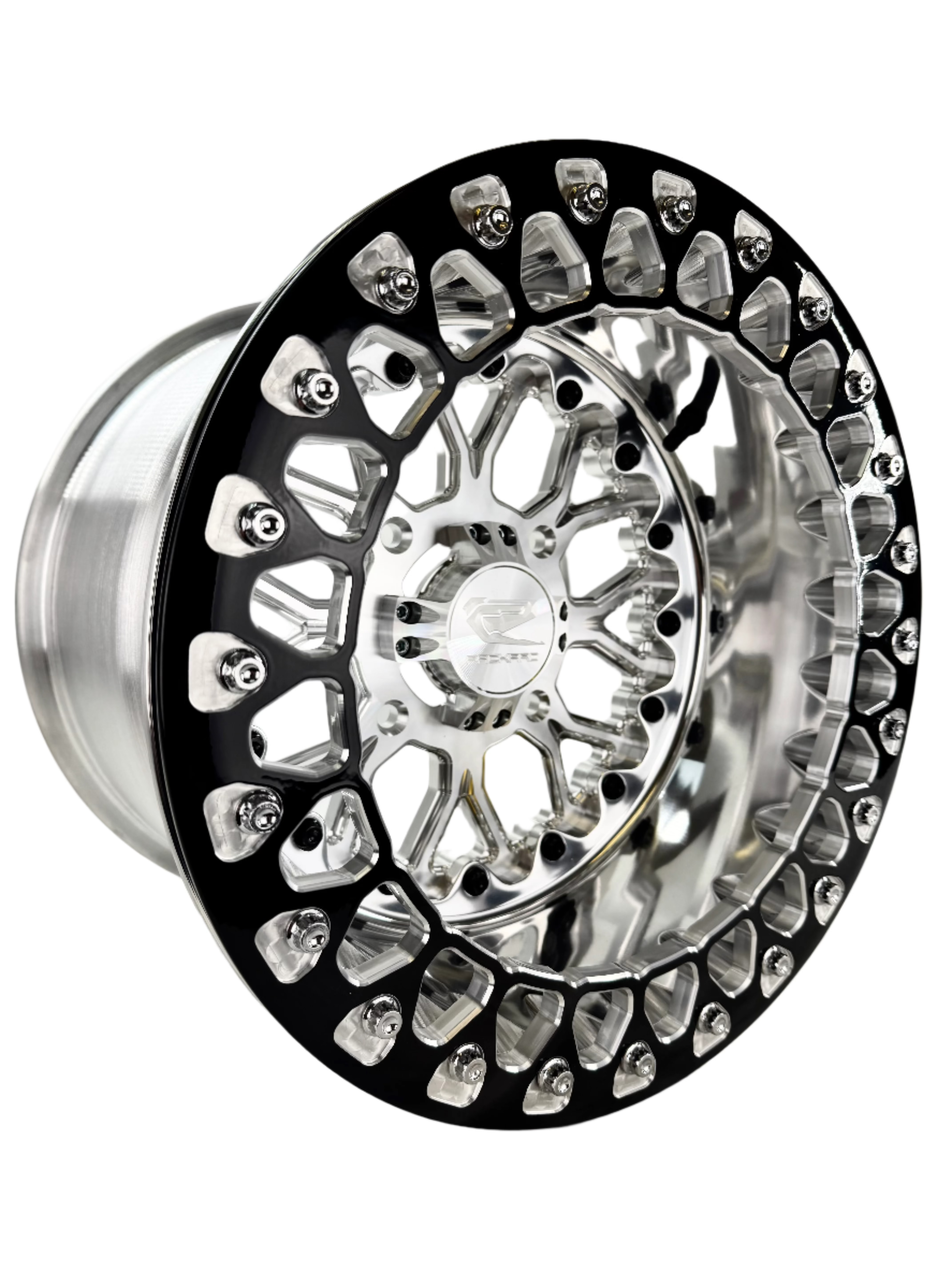 Wishbone FF Forged Polished Beadlock Wheels - Silver | Off-Road & Racing Performance | Perfect for Jeep, Truck & SUV Customization