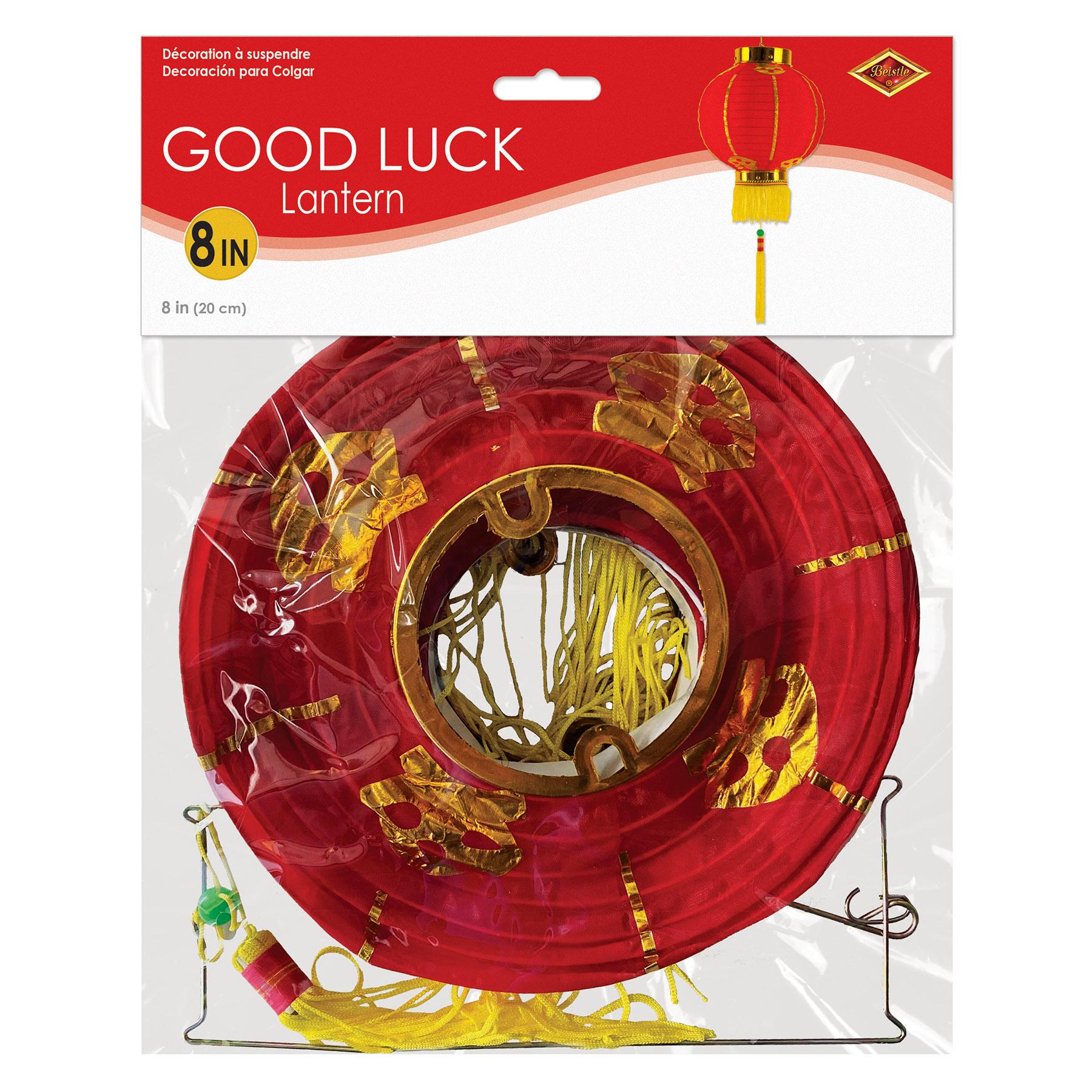 12 Pack Beistle 8 Inch Good Luck Party Lanterns with Tassels - Chinese New Year Decorations, Birthday Party Supplies, Wedding Decor & Festival Lighting