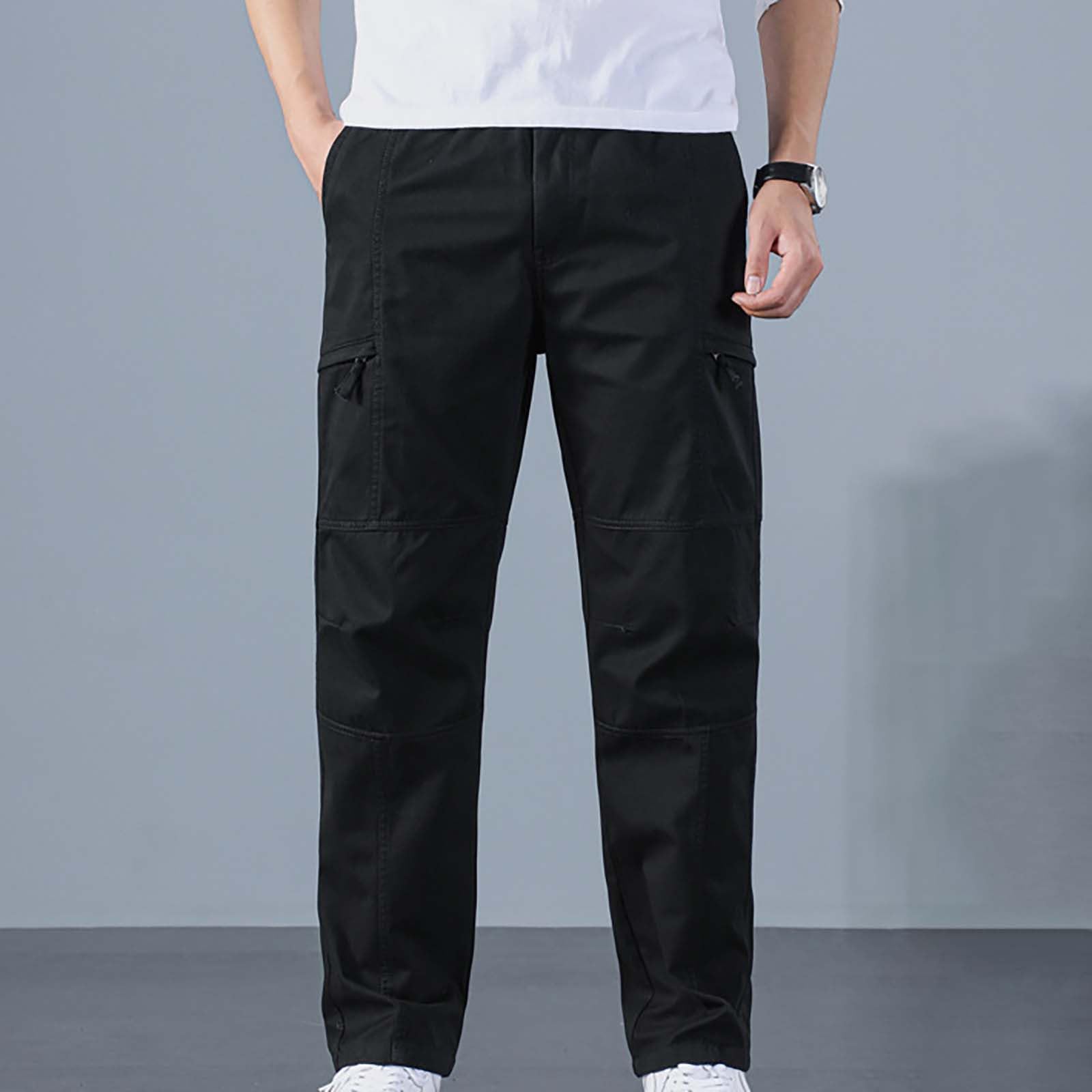 VaiKanhai Men's Linen Trousers - Casual Baggy Fit Pants with Pockets, Streetwear Dungarees for Everyday Wear | Perfect for Summer Outfits, Beach Vacations & Evening Events