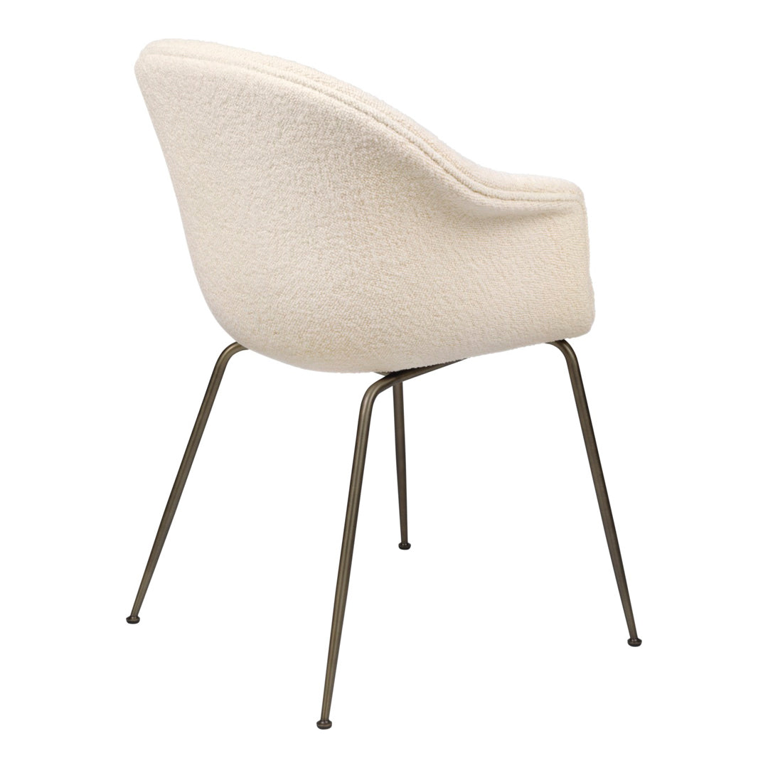 Bat Dining Chair with Conic Base - Fully Upholstered Modern Kitchen Chair for Dining Room, Restaurant & Cafe