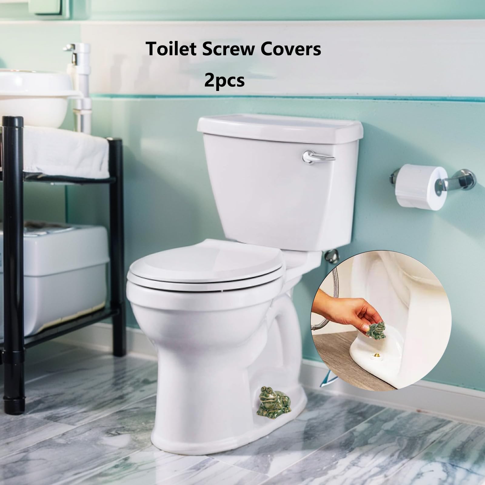 Decorative Toilet Bolt Caps - 2PCS Turtle-Shaped Toilet Seat Screw Covers for Bottom of Toilet | Rust-Proof Bathroom Accessories for Home Decor & Kids' Safety (Perfect for Nursery, Guest Bathroom & Pet-Friendly Homes)