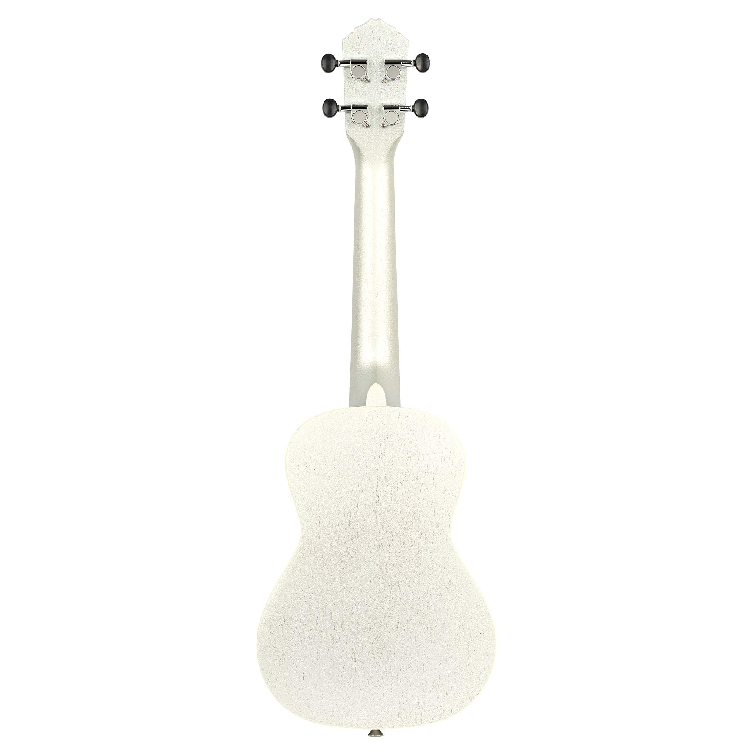 Ortega 4-String Earth Series Concert Ukulele - Right-Handed Acoustic Silver (RUSILVER) | Perfect for Beginners, Travel & Beach Performances