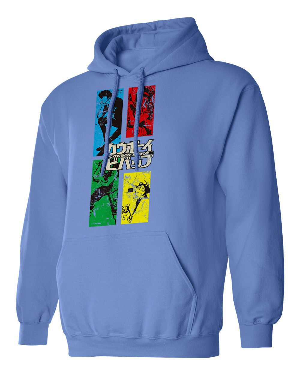 RIVEBELLA Anime Hoodie for Men - Graphic Manga Crew Neck Sweatshirt | Cowboy Bebop Inspired Novelty Hooded Pullover | Casual Wear, Cosplay & Anime Convention Outfit