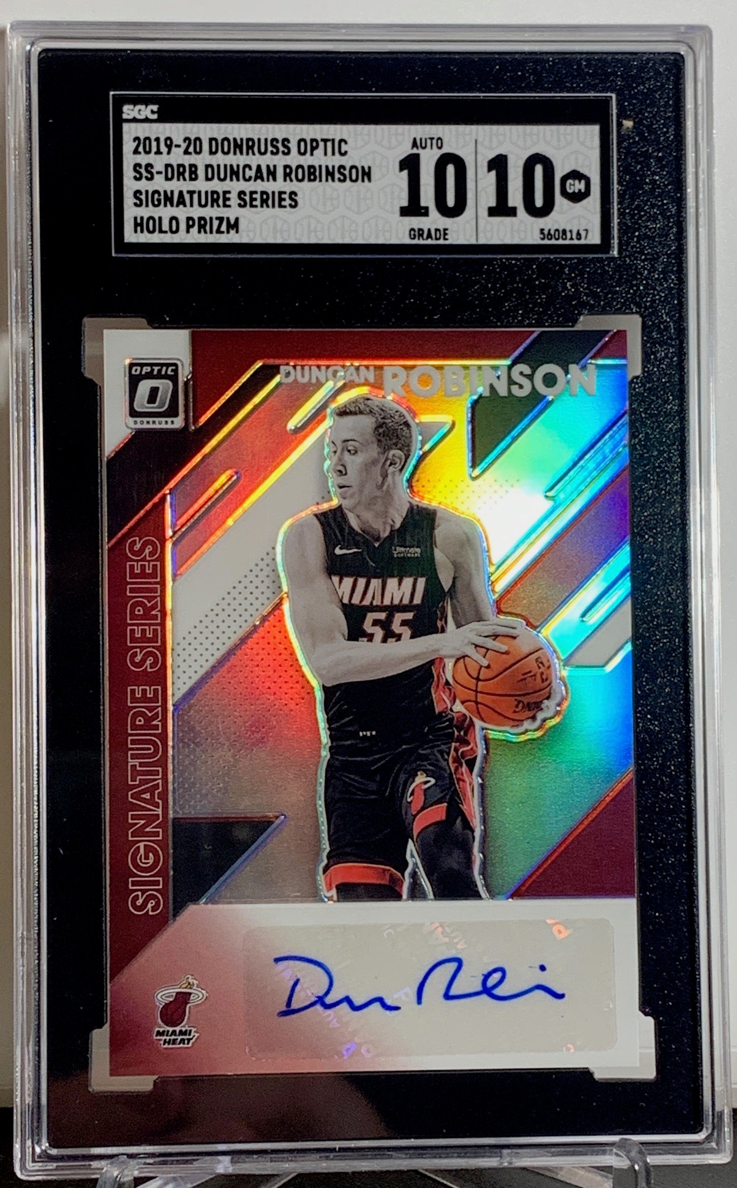2019-20 Panini Duncan Robinson Optic HOLO PRIZM Auto SGC 10/10 GM Mint #56081467 - Rare Basketball Trading Card for Collectors & Fans - Perfect for Display, Investment & Memorabilia Collections