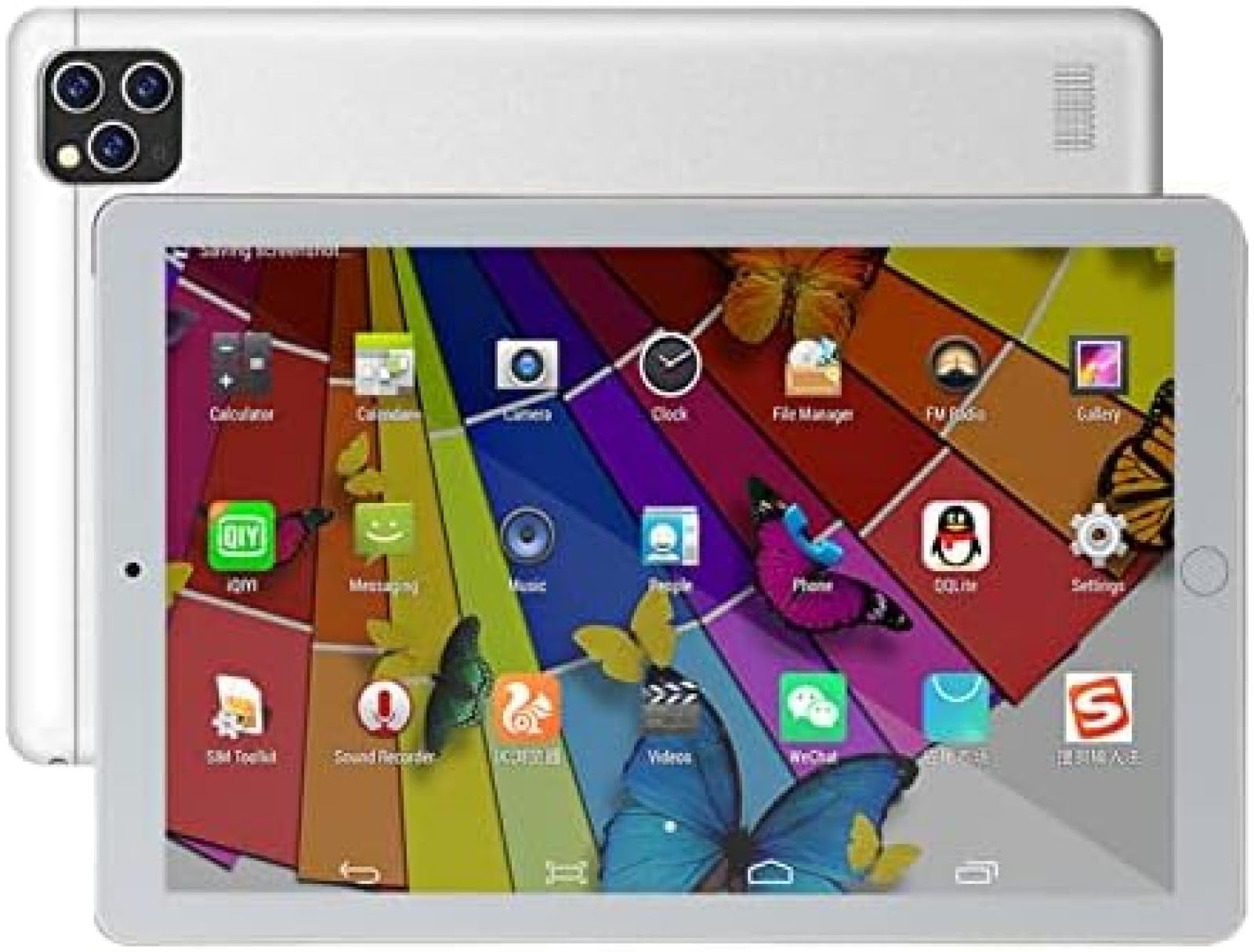 10 Inch Android Tablet with 3G/4G LTE, Dual SIM, Quad-Core Processor, HD Touchscreen, WiFi, Bluetooth, GPS - White | Portable Entertainment & Work Device for Travel, School, and Home Use