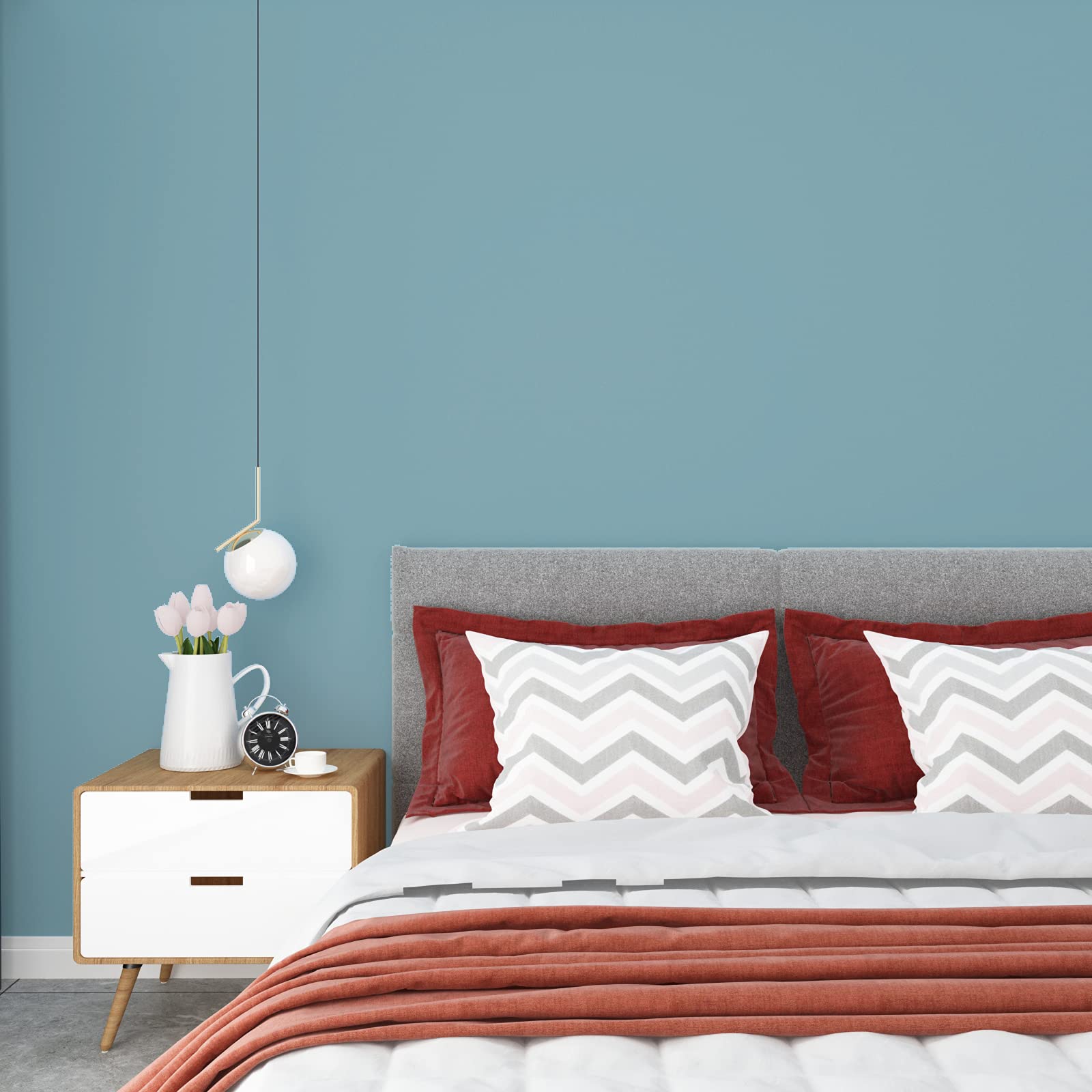 VEELIKE Ocean Blue Peel and Stick Wallpaper - Thick Self-Adhesive Waterproof Vinyl Film for Walls, Countertops, Cabinets & Drawers | Decorative Contact Paper for Bedroom, Kitchen & Home Decor (15.7''x354'') | Perfect for DIY Home Renovation, Furniture Upcycling & Shelf Lining