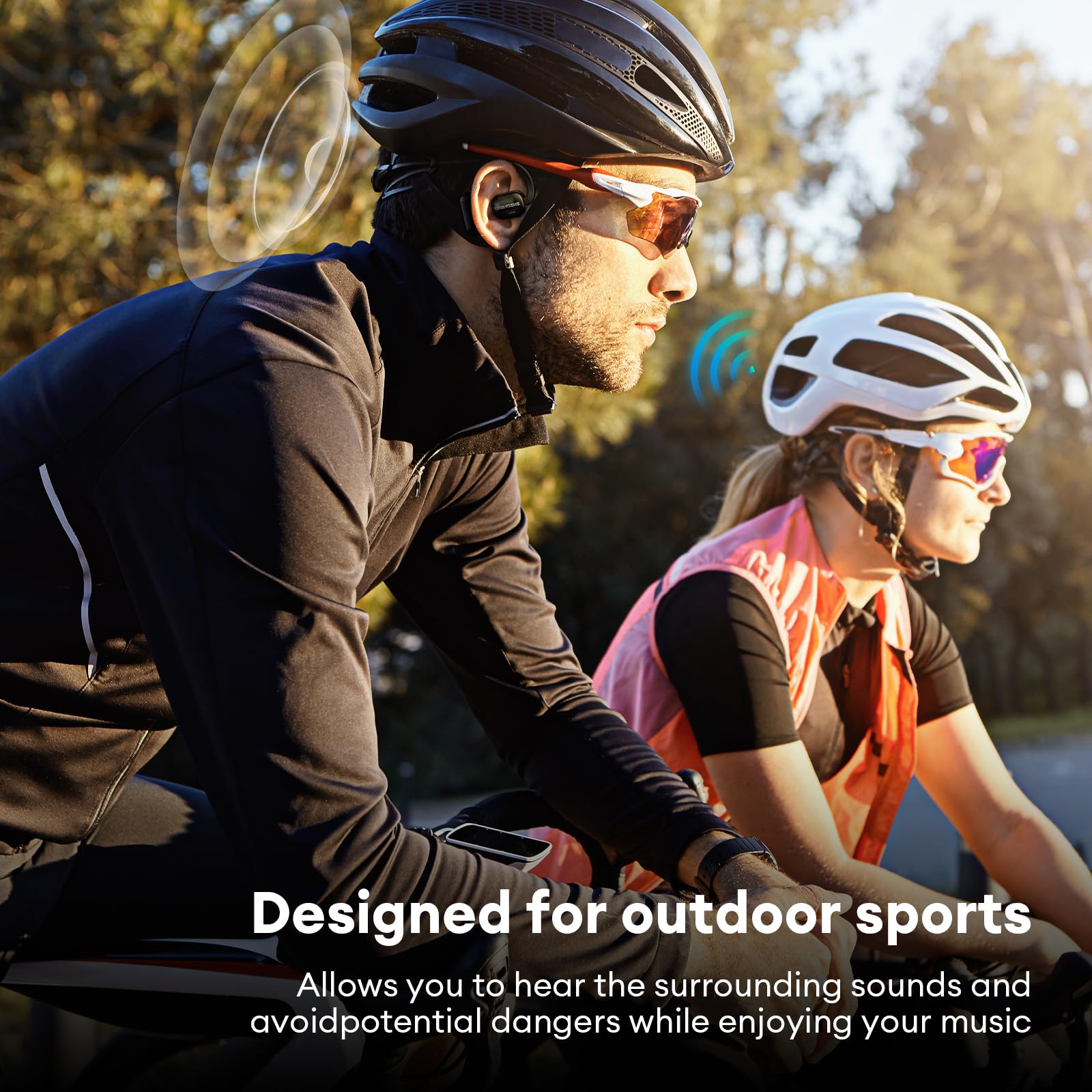 Open Ear Wireless Bluetooth 5.4 Headphones - 30H Playtime, Noise Canceling Earbuds with Mic, Earhook Design for Sports - IPX5 Waterproof, Compatible with Android/iOS (Black) - Perfect for Running, Gym Workouts & Outdoor Activities