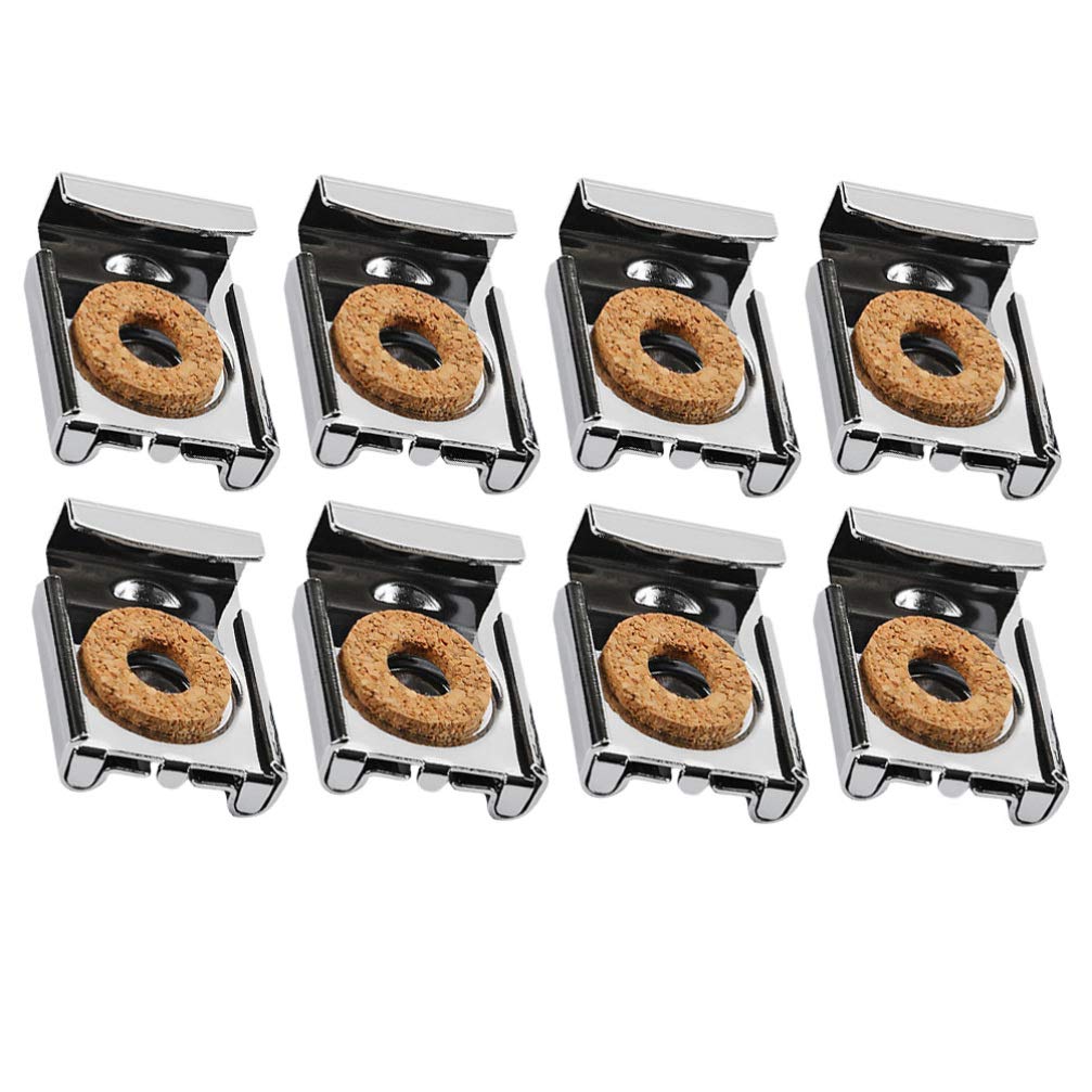 8-Pack Spring Loaded Mirror Mounting Clips - Heavy Duty Glass Fixing Clips for Wall Mirrors, Bathroom Mirrors & Frameless Glass (Perfect for Home, Gym, Salon Installation)
