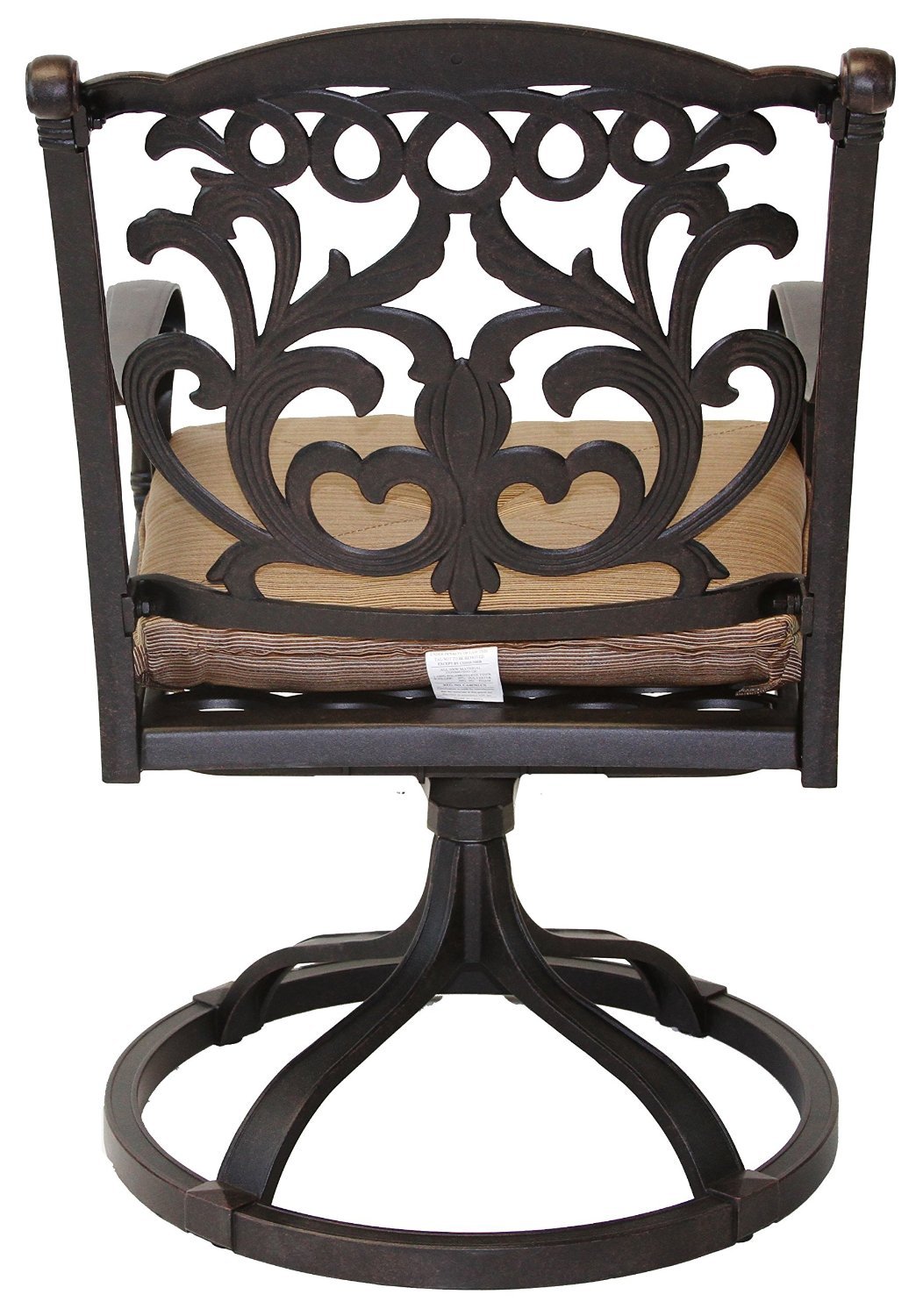 5-Piece Mandalay Outdoor Patio Dining Set - Dark Bronze Cast Aluminum with Walnut Finish | Durable All-Weather Furniture for Backyard, Garden & Poolside Dining