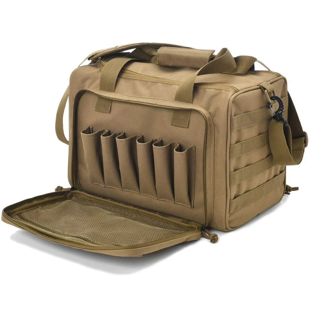 MilitaryKart Heavy Duty Tactical Range Bag - Durable Shooting Range Gear for Pistol & Rifle Accessories | Perfect for Gun Range, Hunting & Outdoor Training