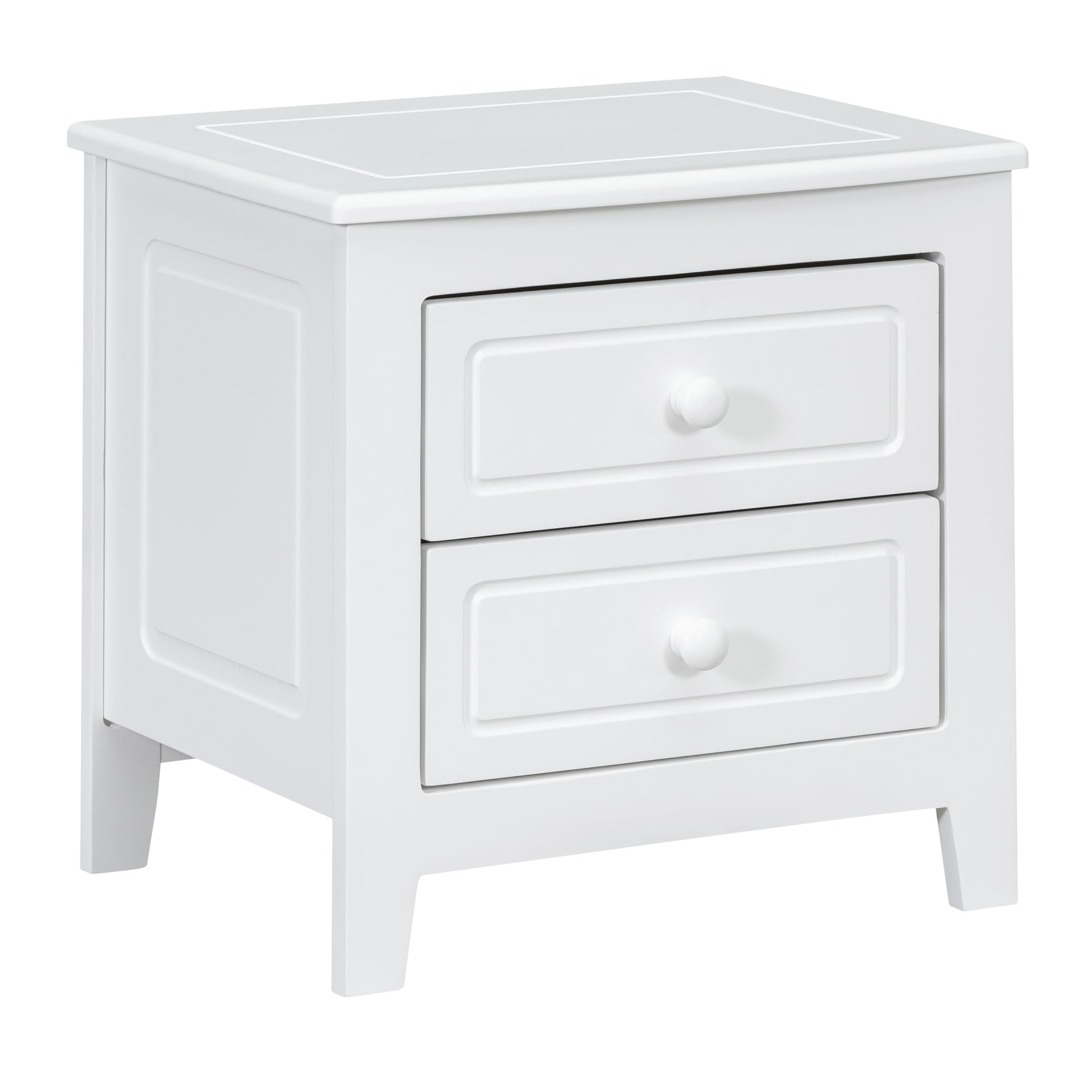 Harper & Bright Designs 3-Piece Full Bedroom Set - Wooden Full Size Platform Bed with 2 Nightstands - Retro Style Bedroom Furniture - Easy Assembly (White) - Perfect for Small Spaces & Guest Rooms