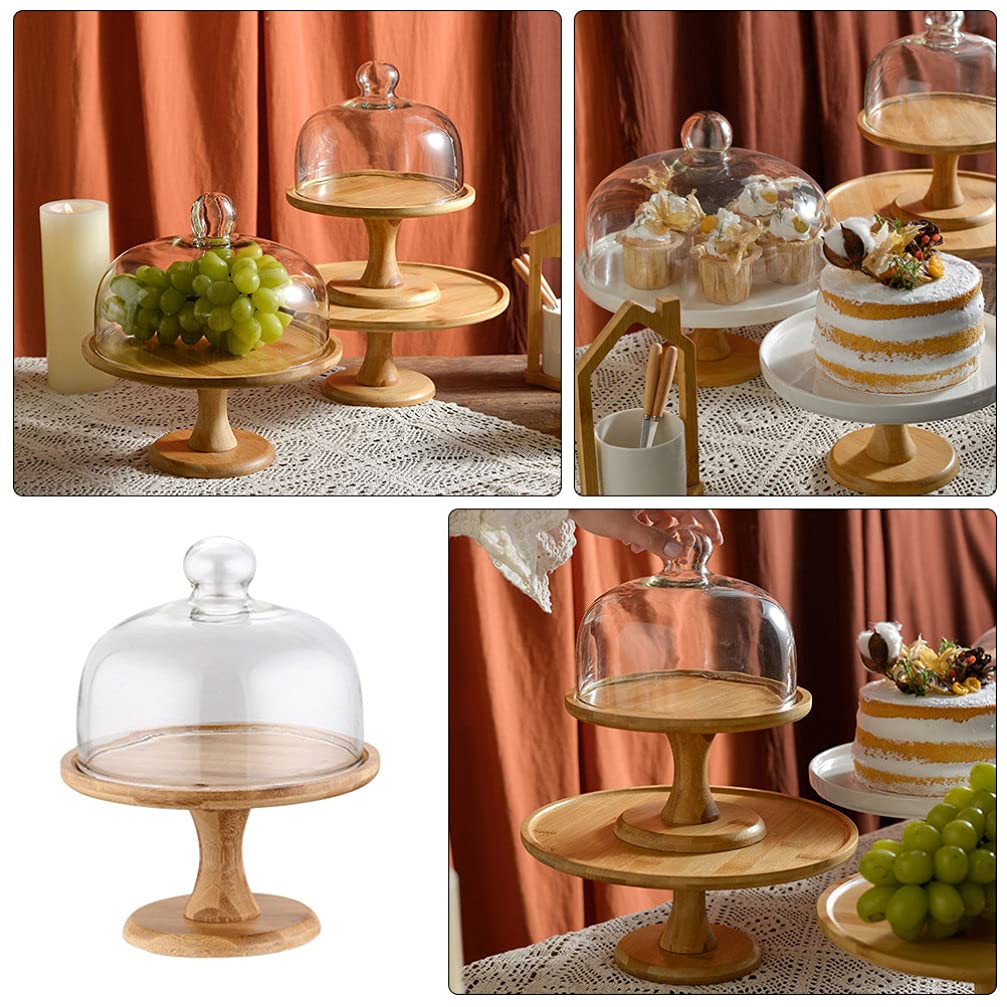 Happyyami 3-Tier Wedding Cake Stand with Dome Lid - Elegant Dessert Display Rack for Parties, Baby Showers & Special Events | Footed Serving Tray for Cakes, Cupcakes & Pastries