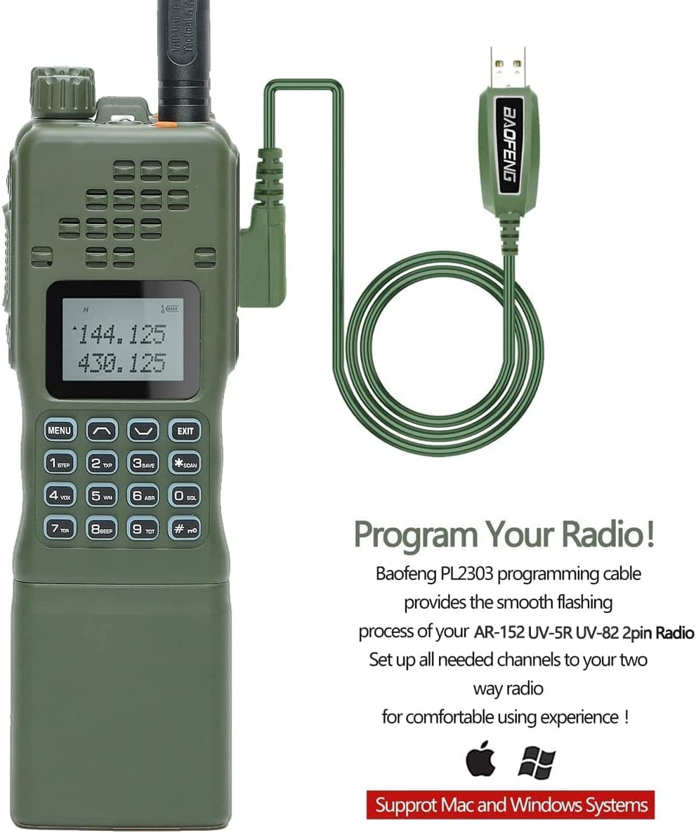 AR-152 10W Military Grade Long Range Two Way Ham Radio - 12000mAh High Capacity Battery, Tactical Antenna, Speaker Mic & USB Charging Cable (Full Kit) for Emergency Communication, Outdoor Adventures & Tactical Operations