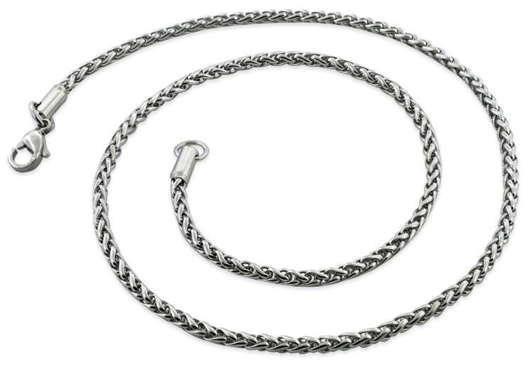 3MM Stainless Steel Spiga Chain Necklace for Women - Durable & Hypoallergenic Jewelry for Everyday Wear, Gift Giving & Special Occasions