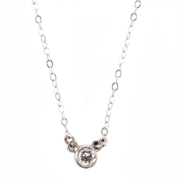 Exquisite Diamond Bezel Solitaire Necklace - 14K Gold Pendant for Women | Elegant Everyday Jewelry & Special Occasion Gift