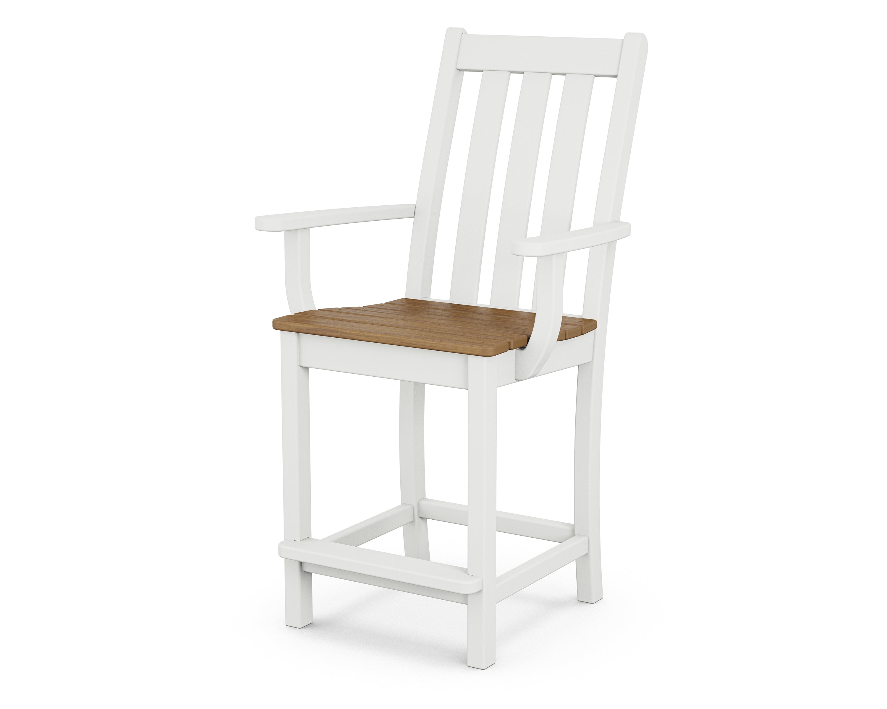 POLYWOOD Vineyard Counter Height Arm Chair - Durable Outdoor Dining Chair for Patio, Bar, and Kitchen - Weather-Resistant & Comfortable Seating for Restaurants and Home Use