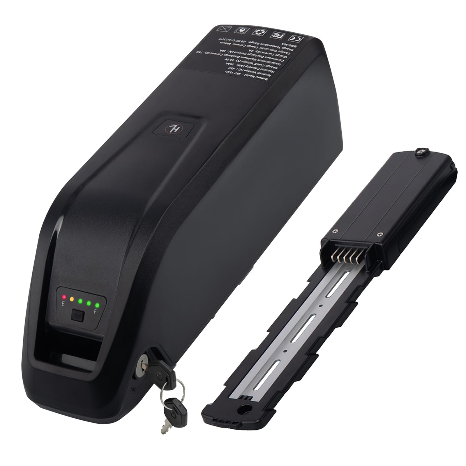48V 15AH Lithium Electric Bike Battery with 40A BMS - Compatible with 500W 750W 1000W 1200W 1500W Ebike Motors - USB Output, Safety Lock & LED Display - Perfect for Electric Motorcycles, Tricycles & Mountain Bikes - Ideal for Commuting, Off-Road Adventures & Urban Riding