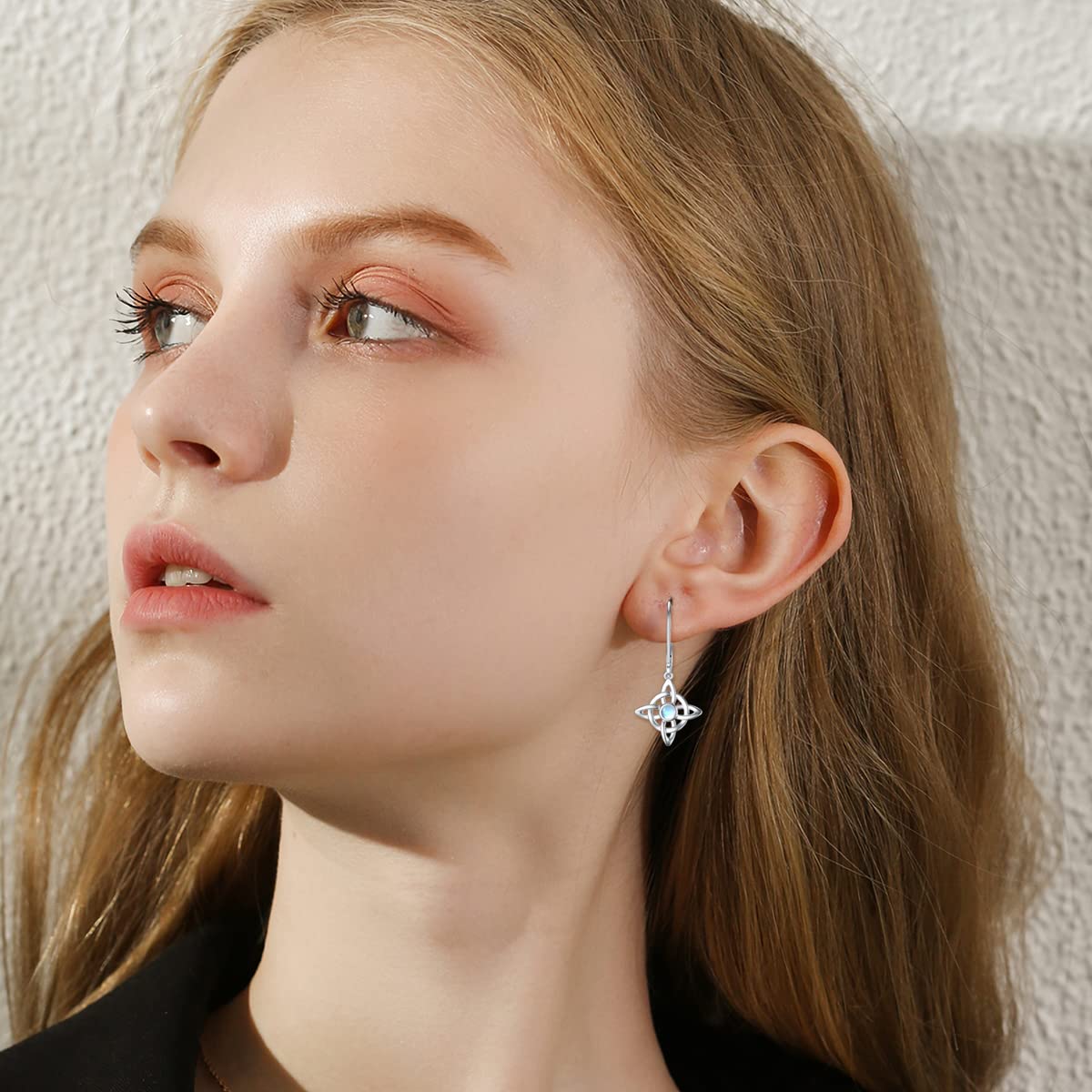925 Sterling Silver Celtic Knot Earrings with Moonstone - Elegant Celtic Jewelry for Women & Girls | Perfect for Weddings, Parties & Everyday Wear